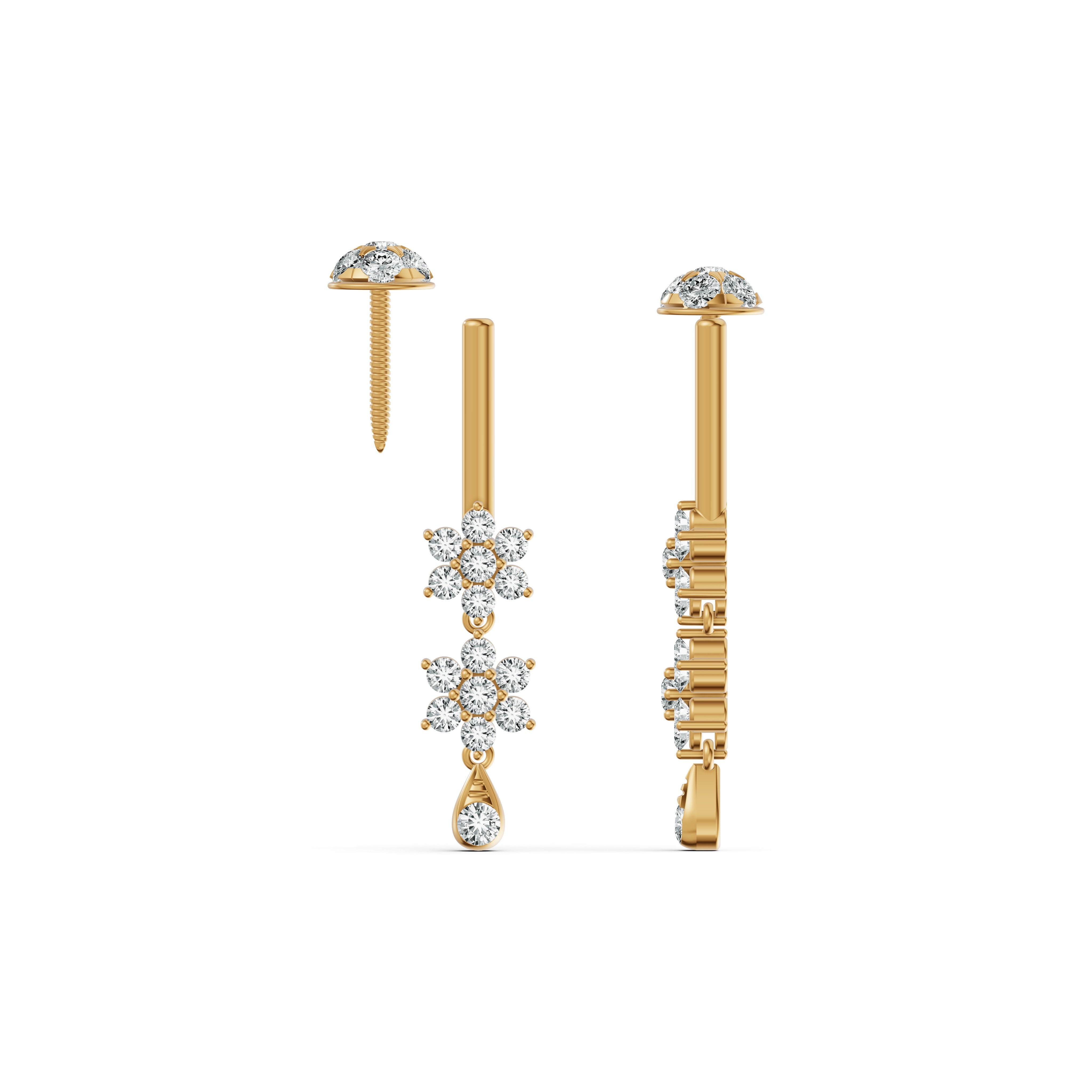 Twin Bloom Diamond Koppu Earrings