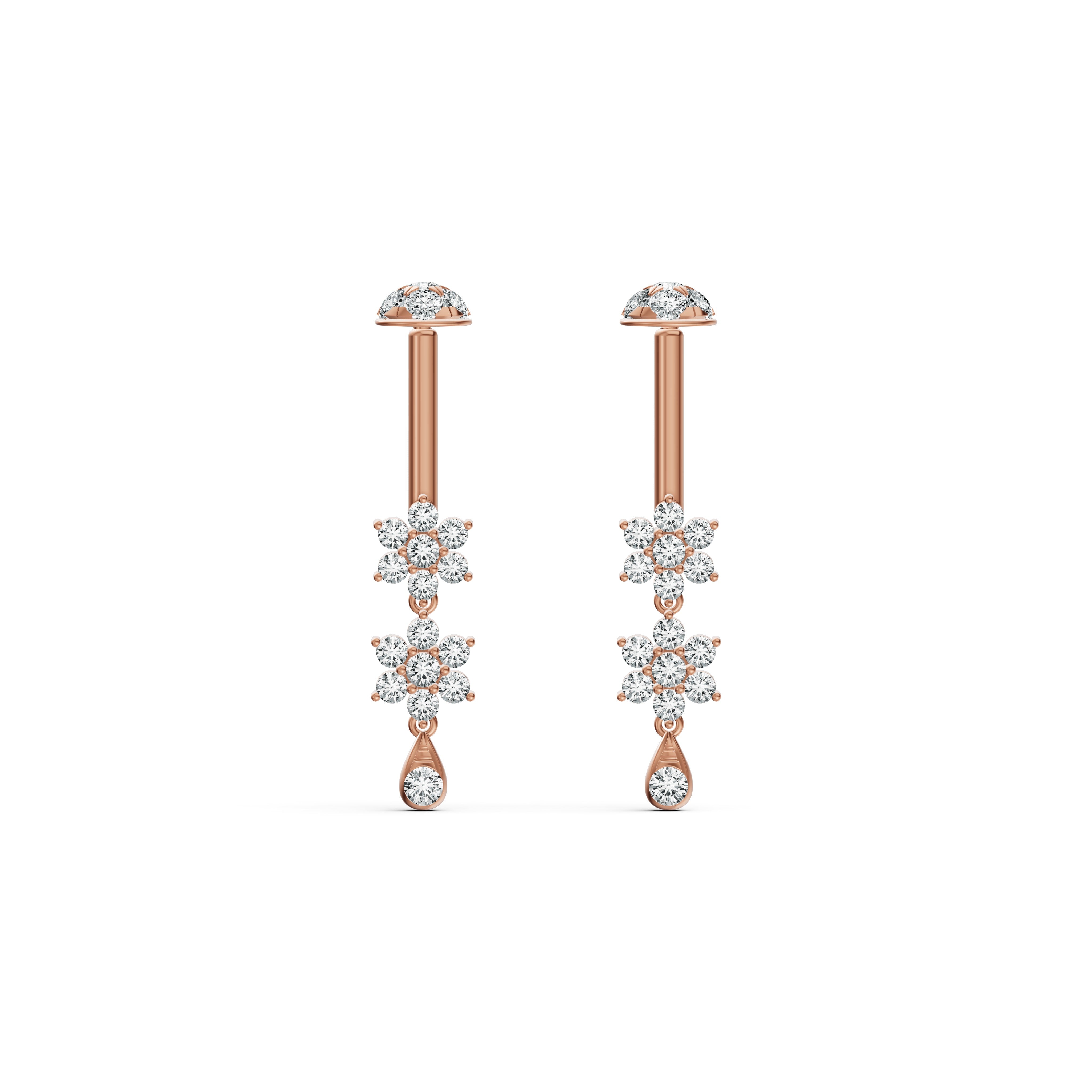 Twin Bloom Diamond Koppu Earrings