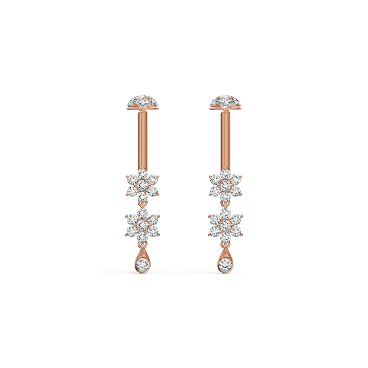Twin Bloom Diamond Koppu Earrings