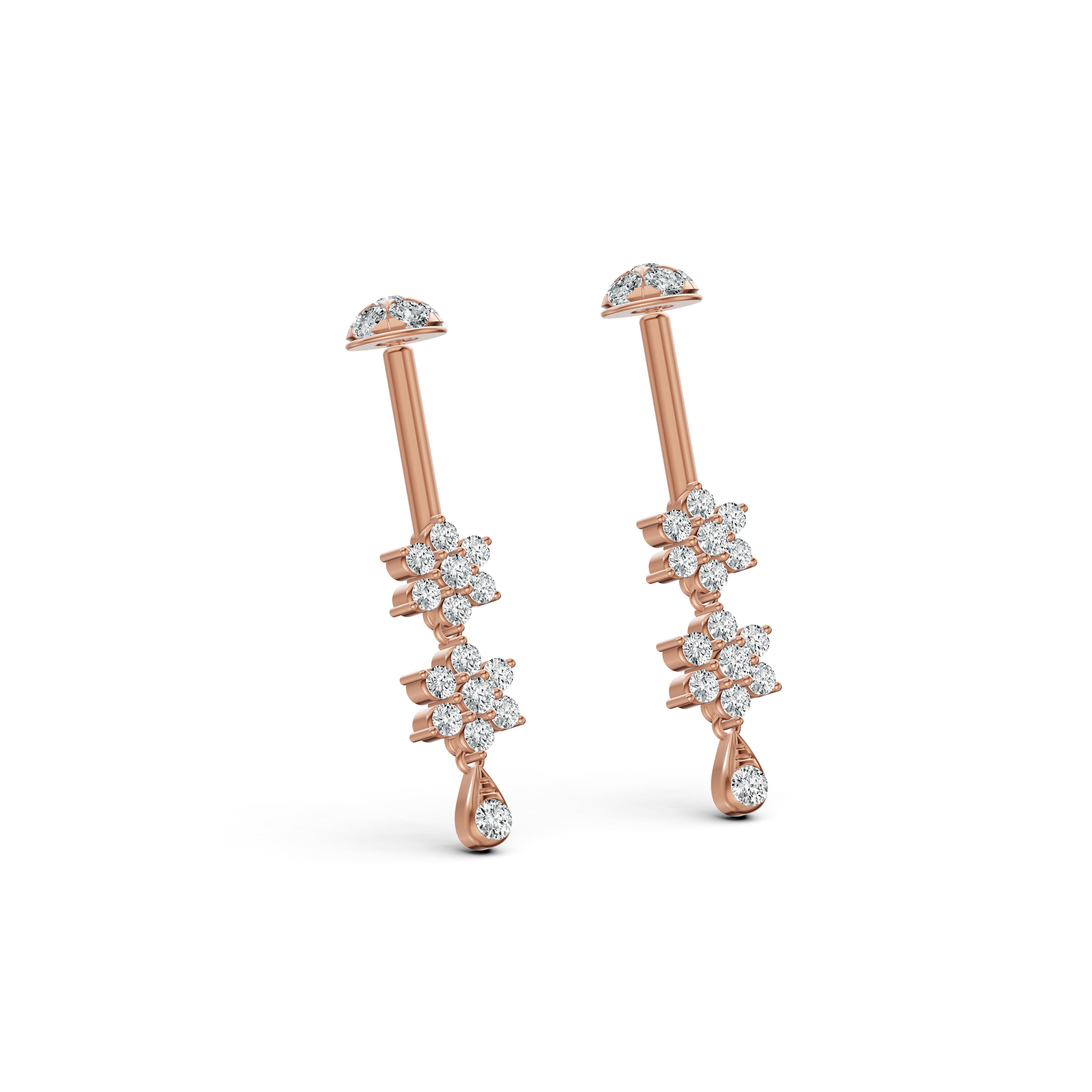 Twin Bloom Diamond Koppu Earrings