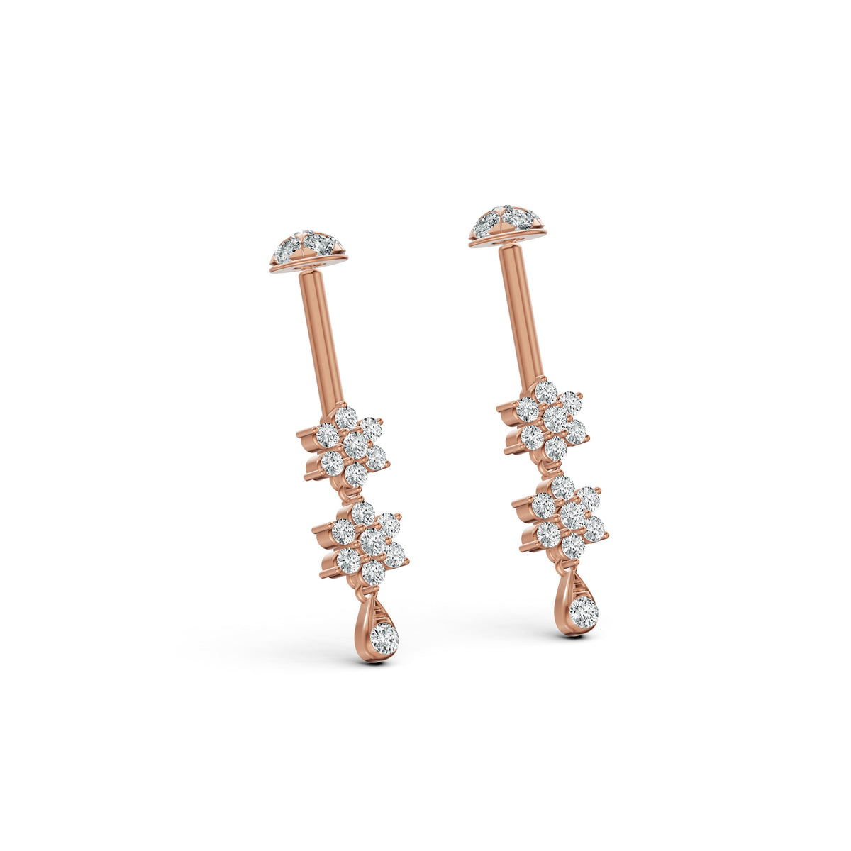 Twin Bloom Diamond Koppu Earrings