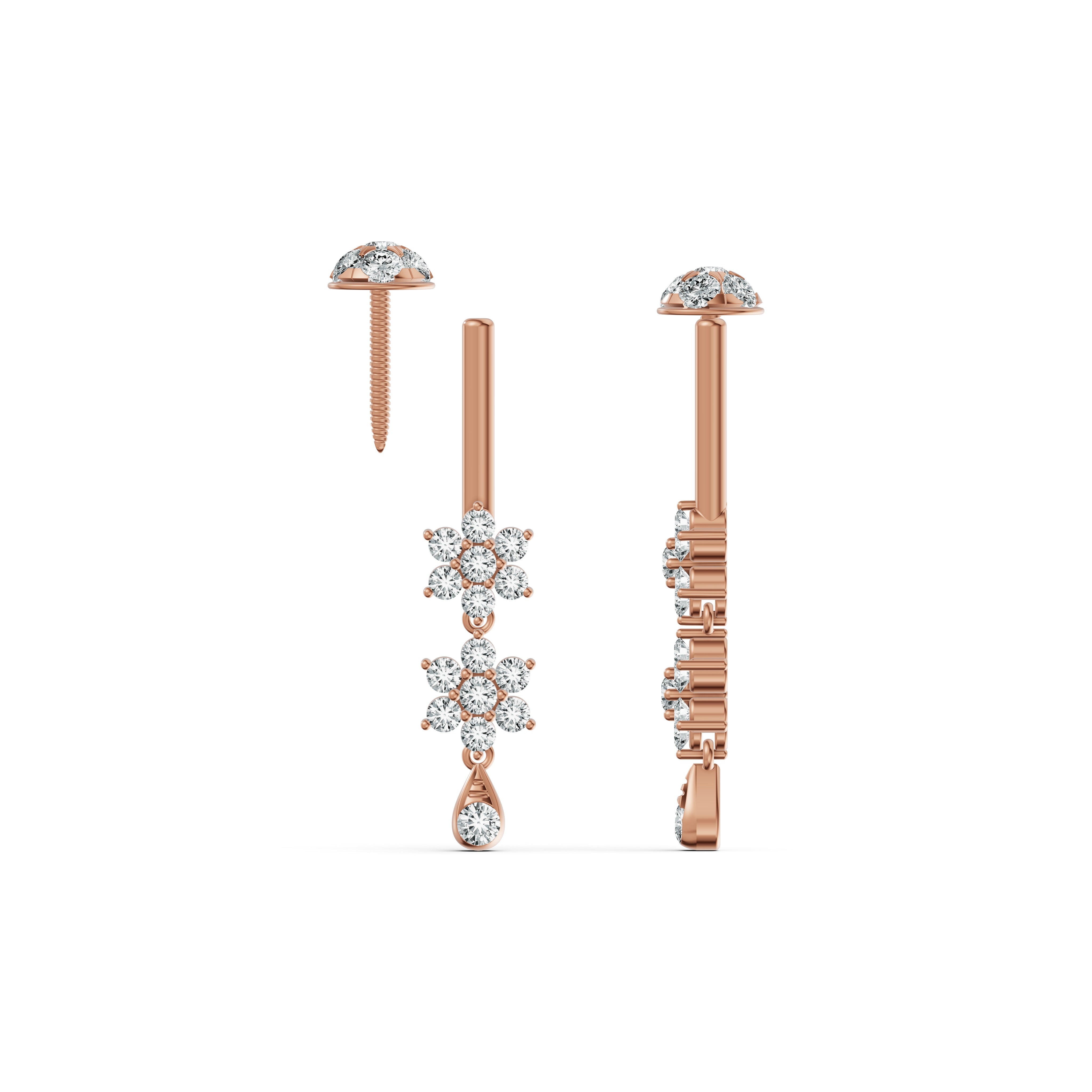 Twin Bloom Diamond Koppu Earrings