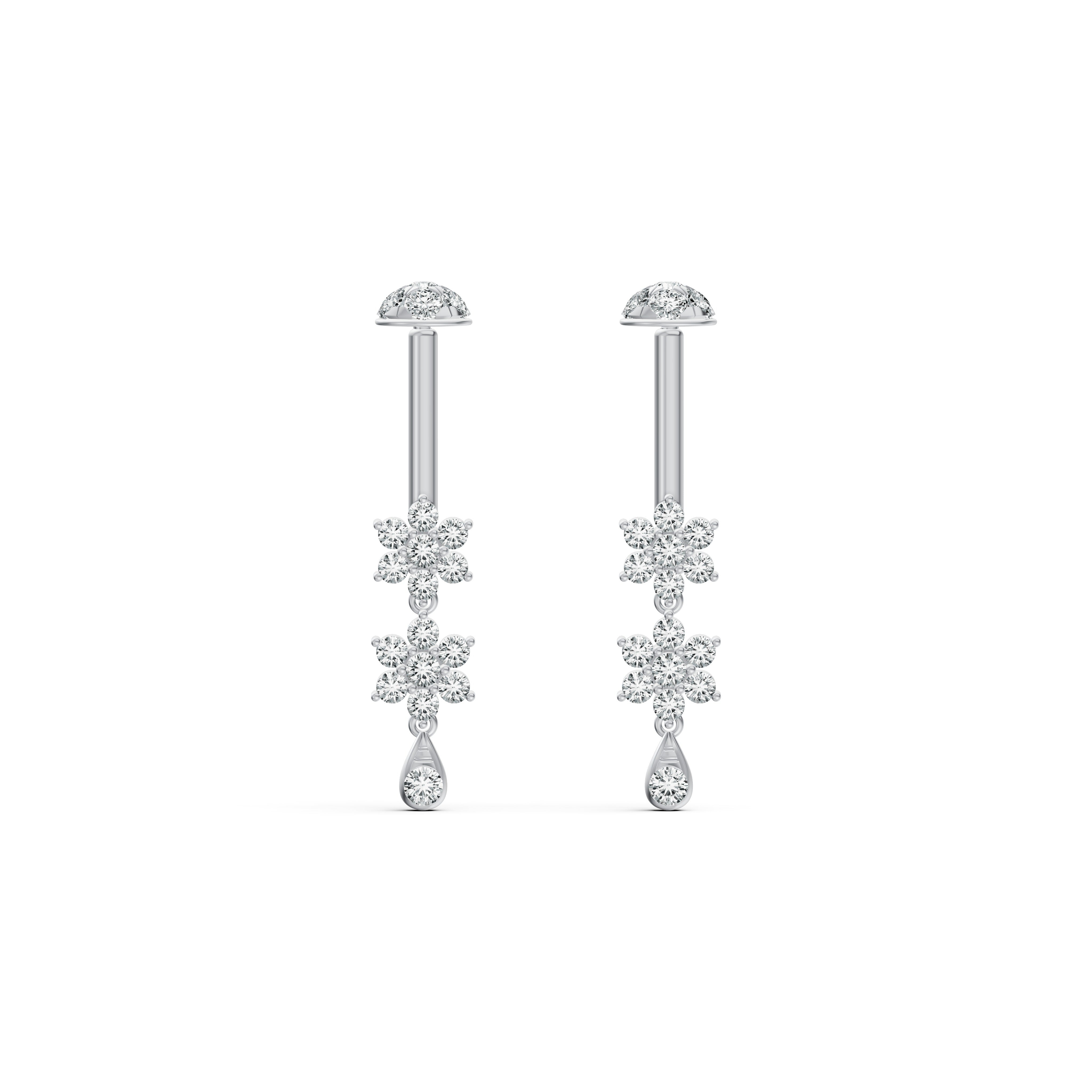 Twin Bloom Diamond Koppu Earrings