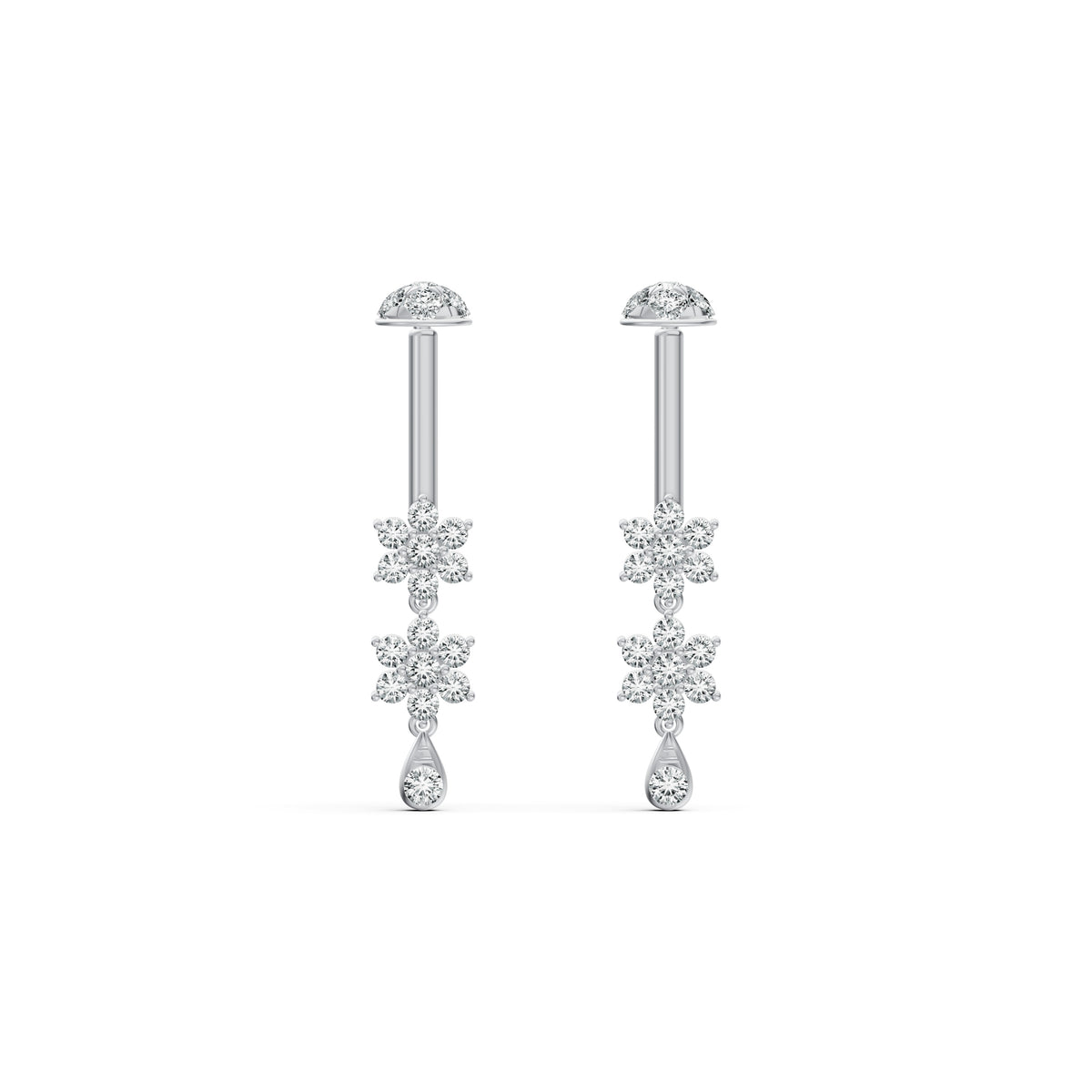 Twin Bloom Diamond Koppu Earrings