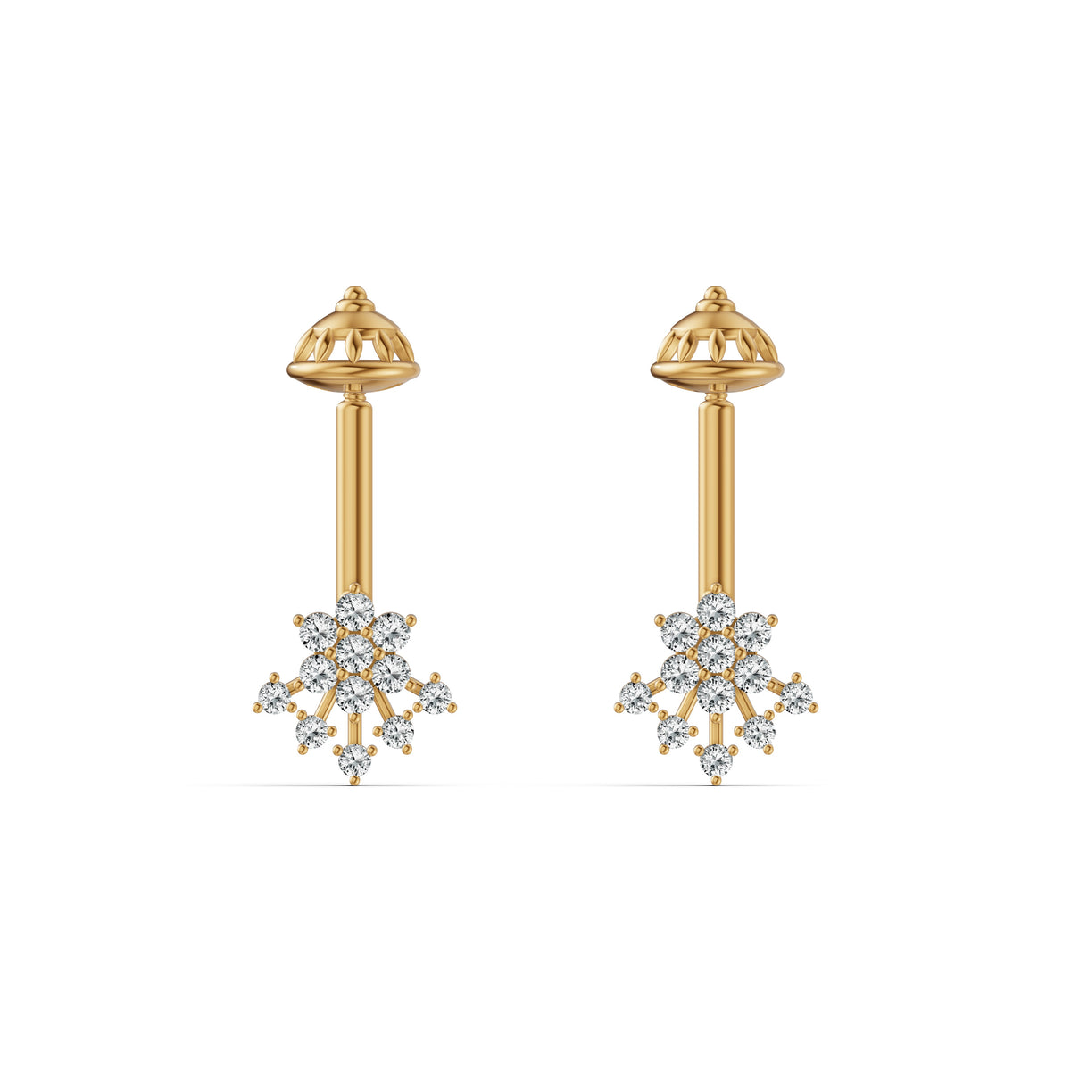 Petal Cascade Diamond Koppu Earrings