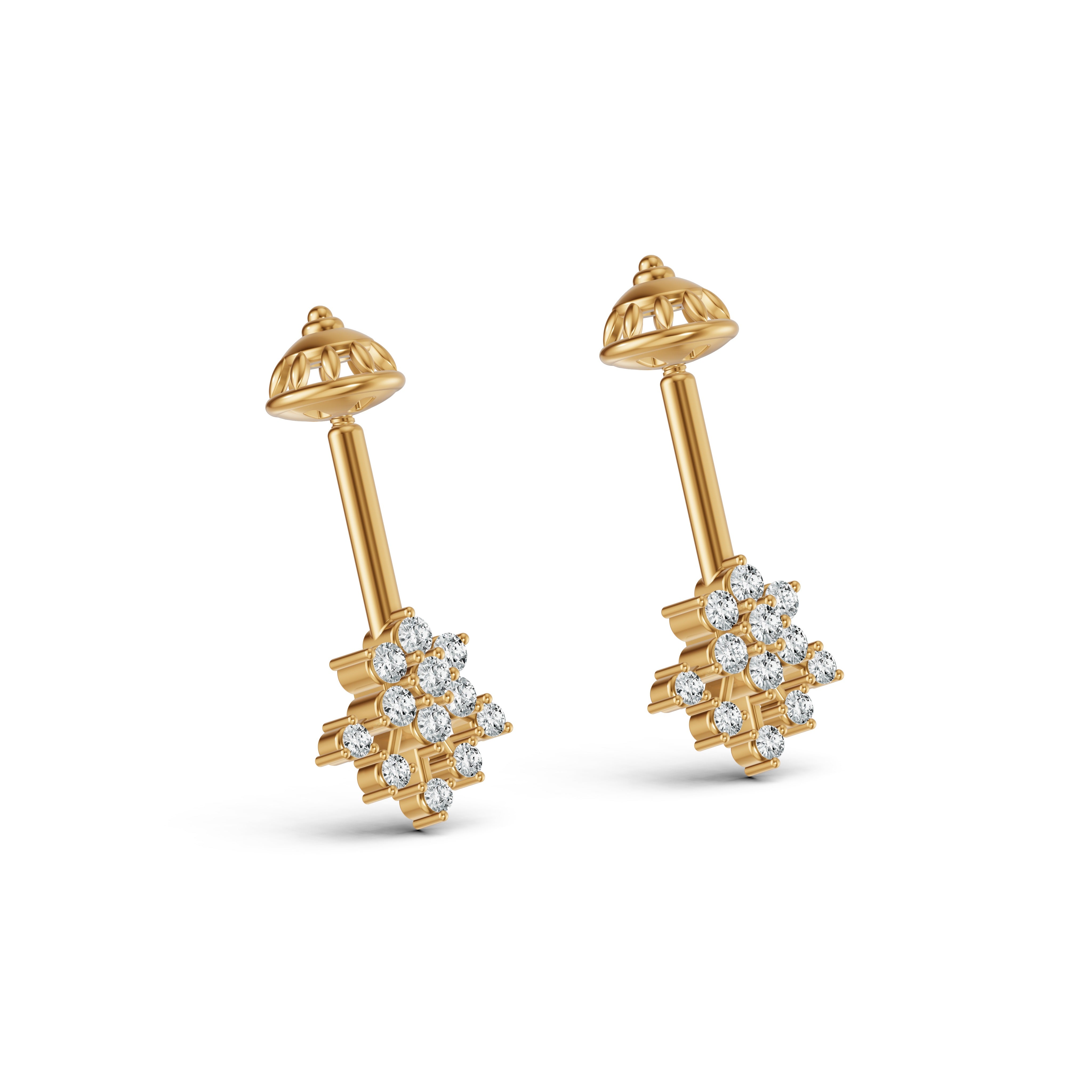 Petal Cascade Diamond Koppu Earrings