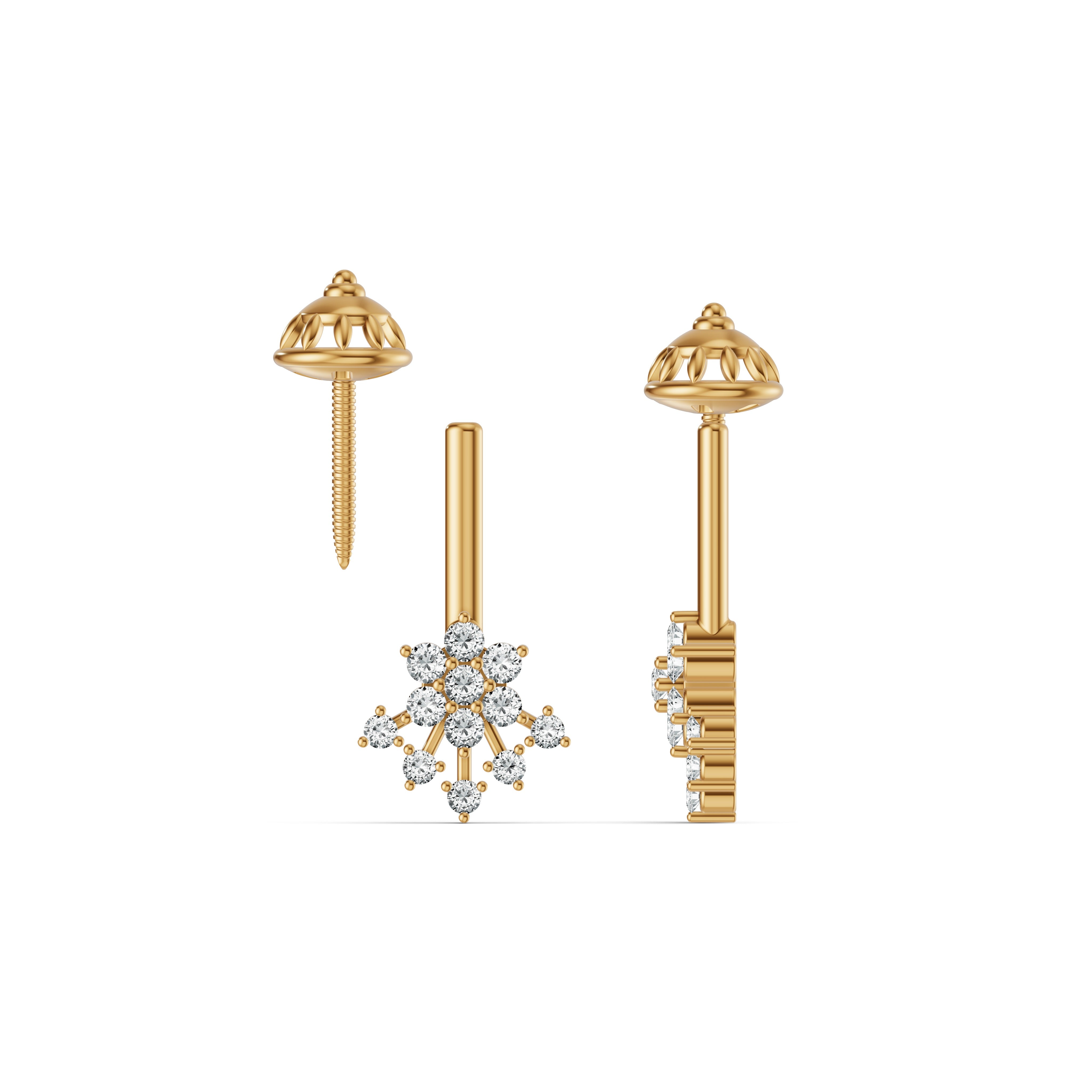 Petal Cascade Diamond Koppu Earrings