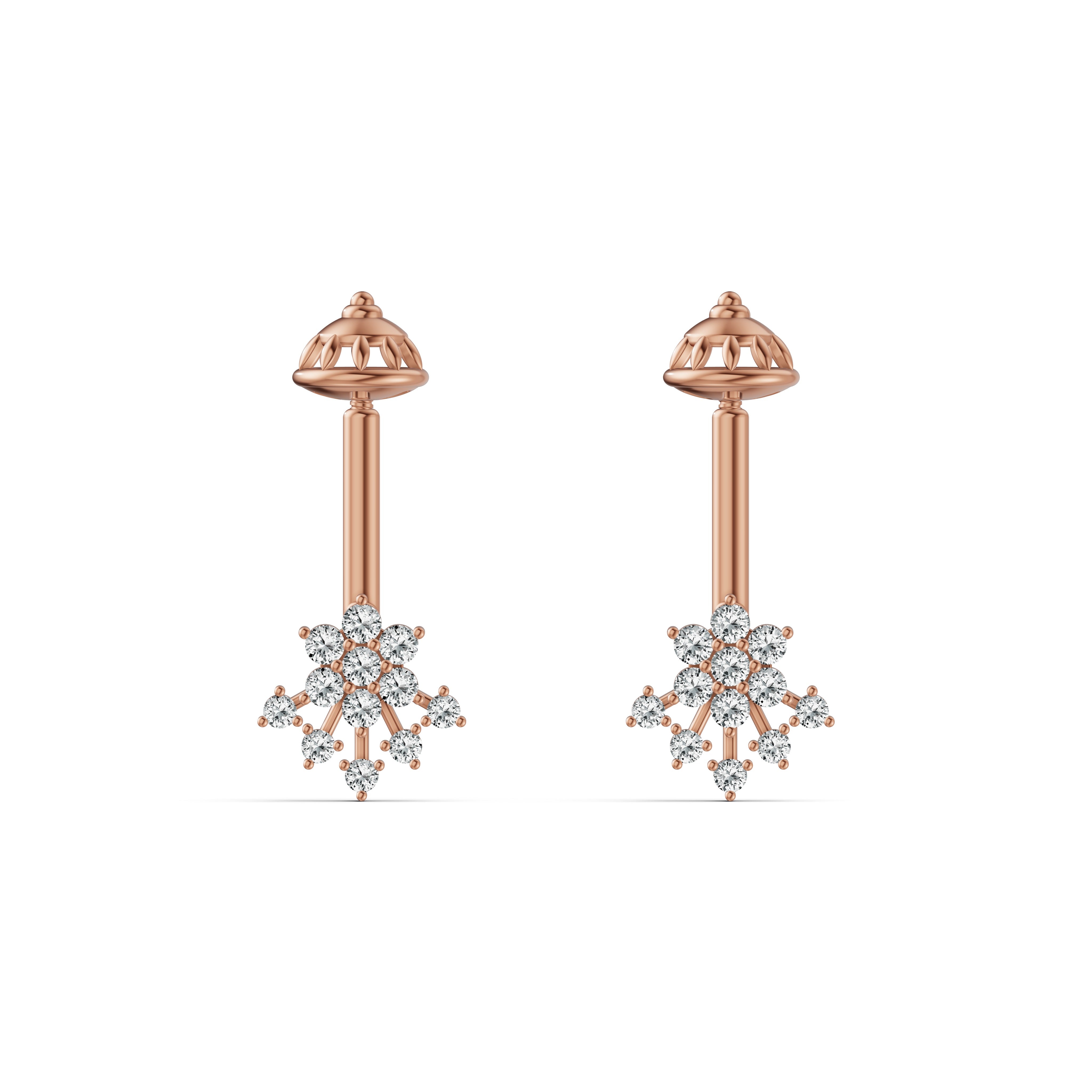 Petal Cascade Diamond Koppu Earrings