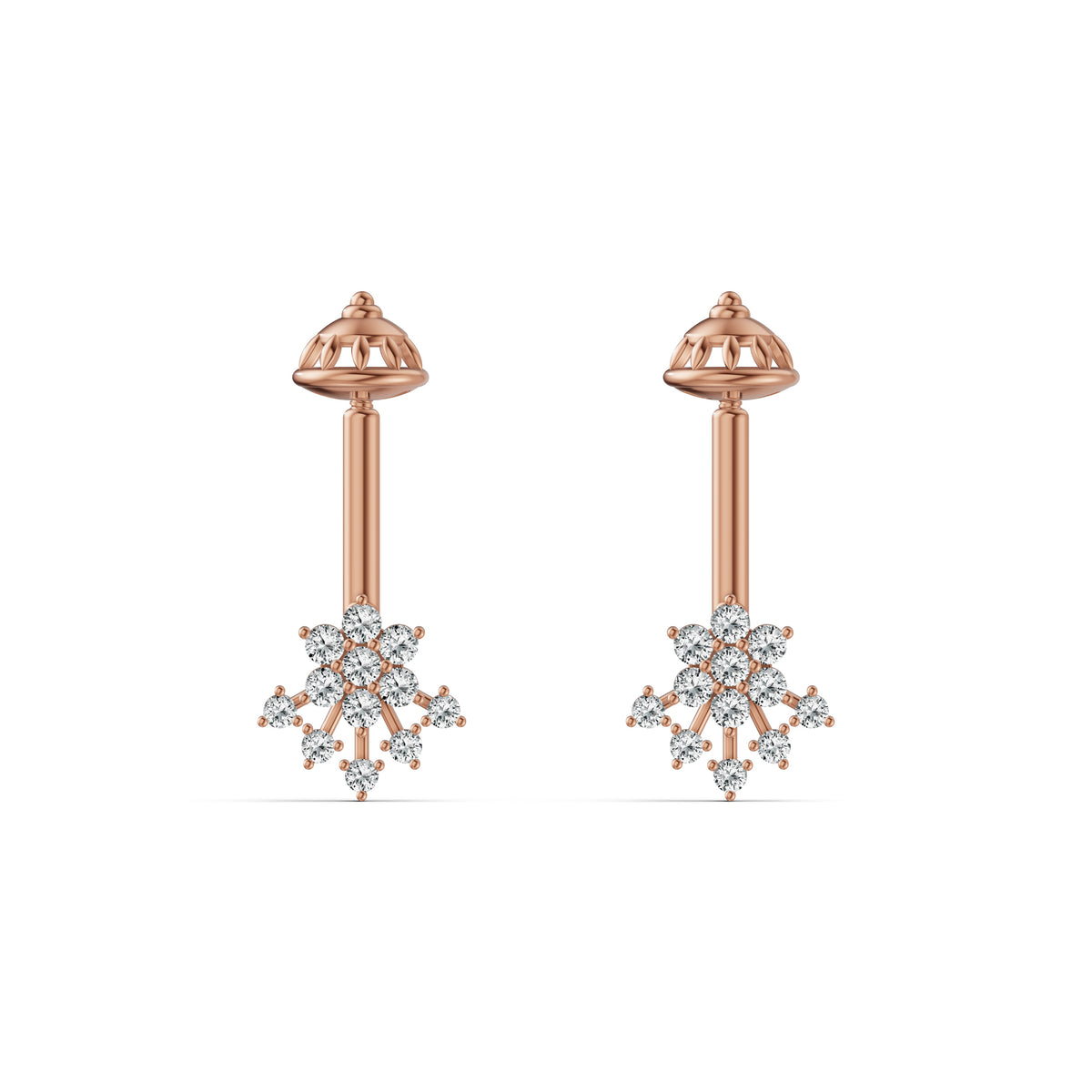 Petal Cascade Diamond Koppu Earrings