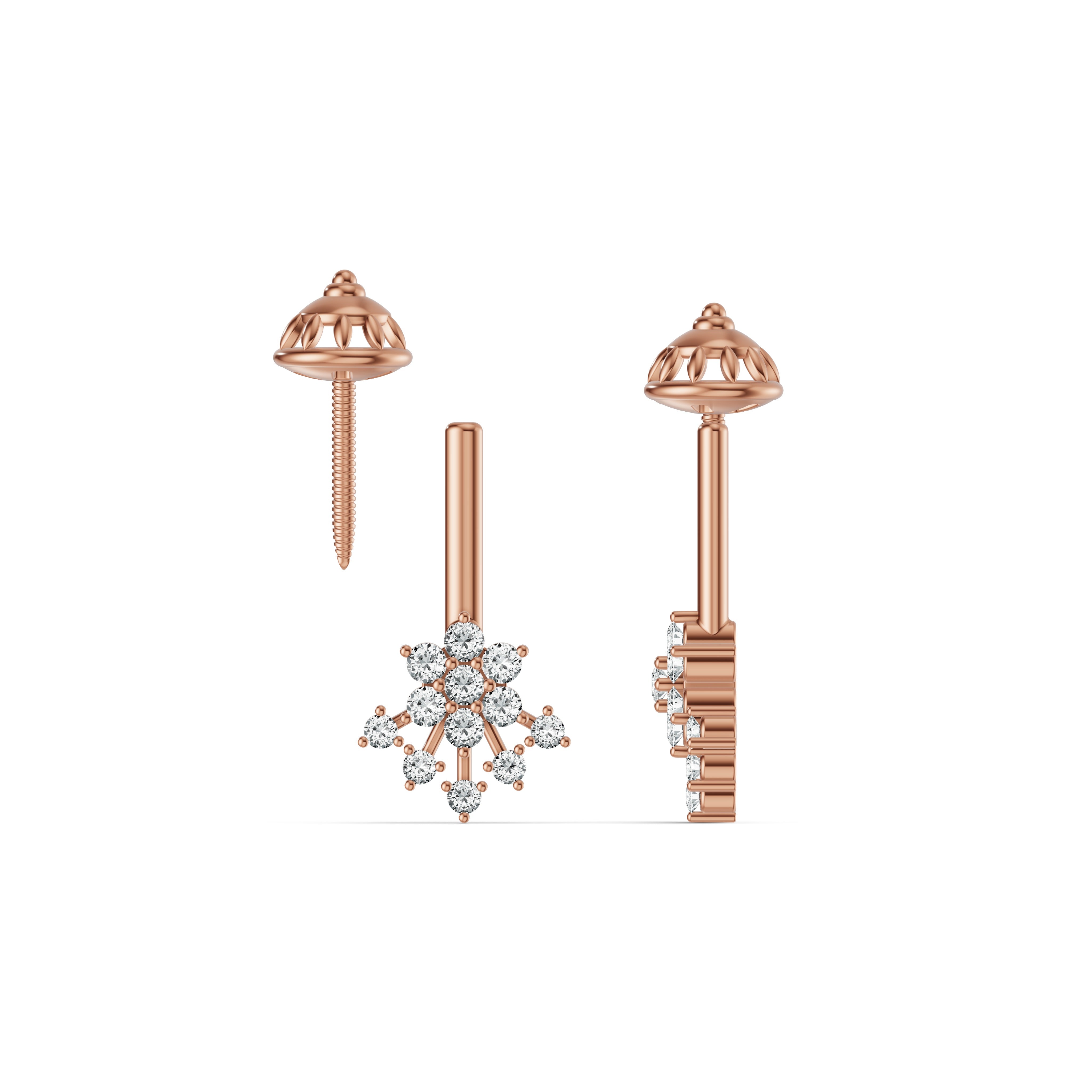 Petal Cascade Diamond Koppu Earrings