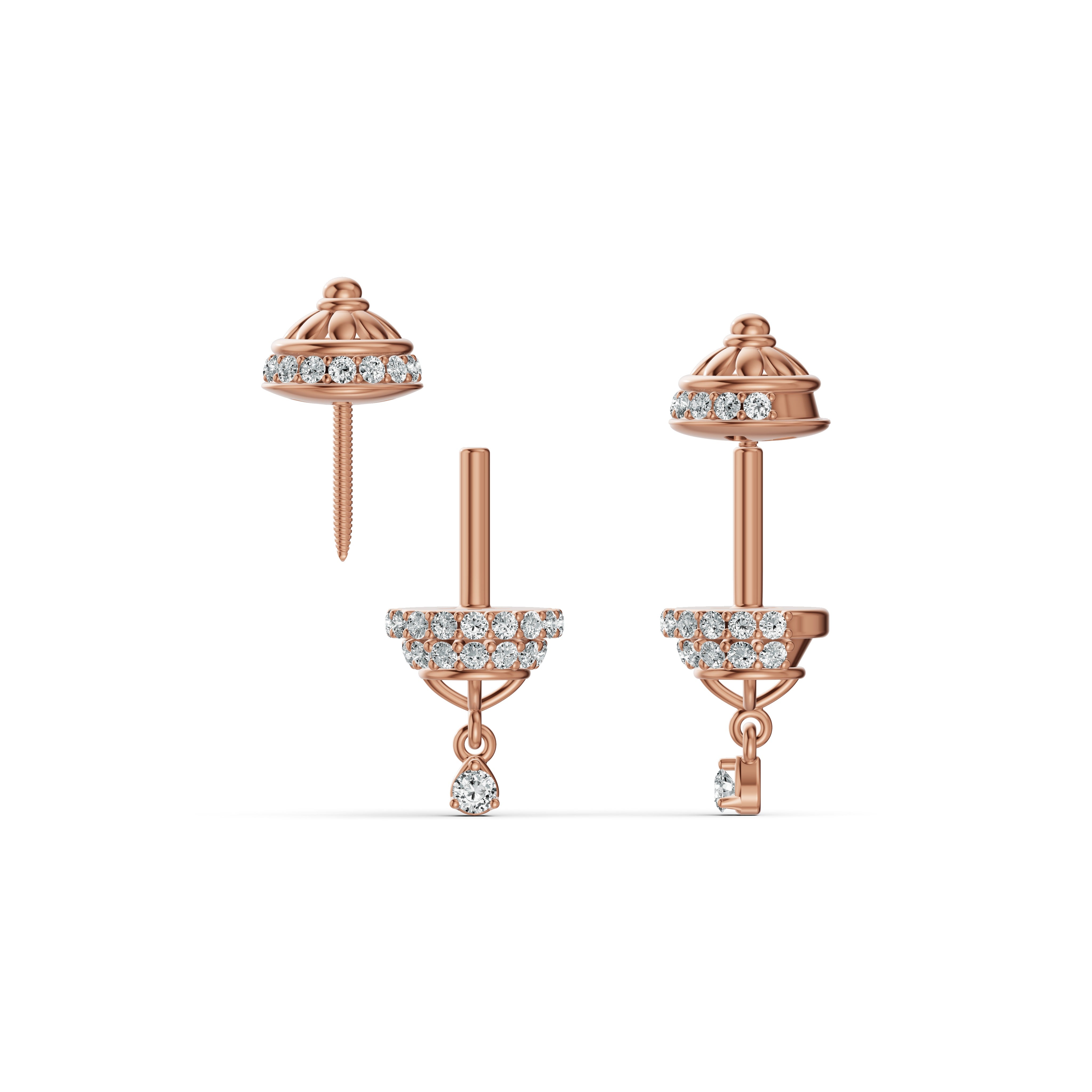 Regal Dome Diamond Koppu Earrings