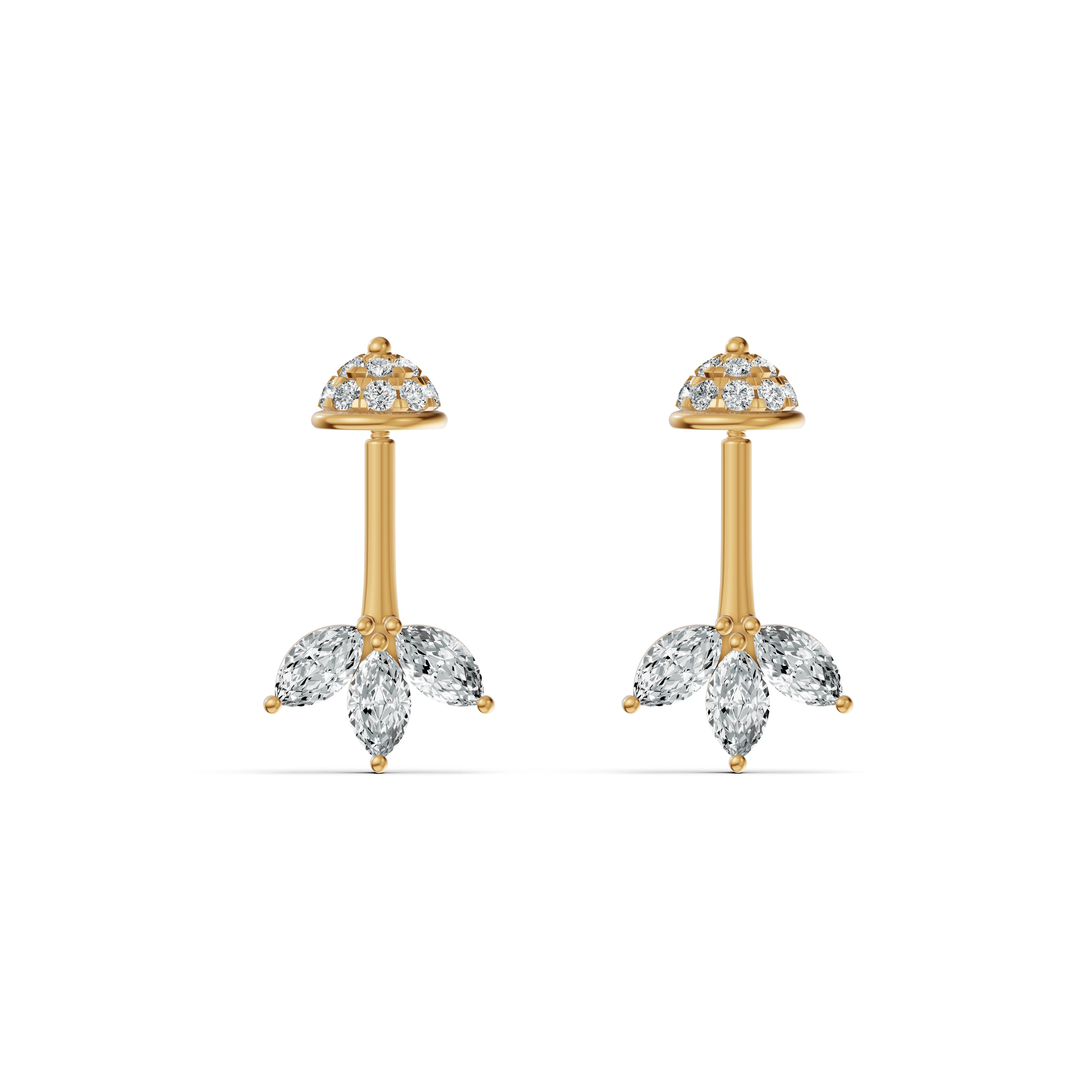 Marquise Petal Diamond Koppu Earrings