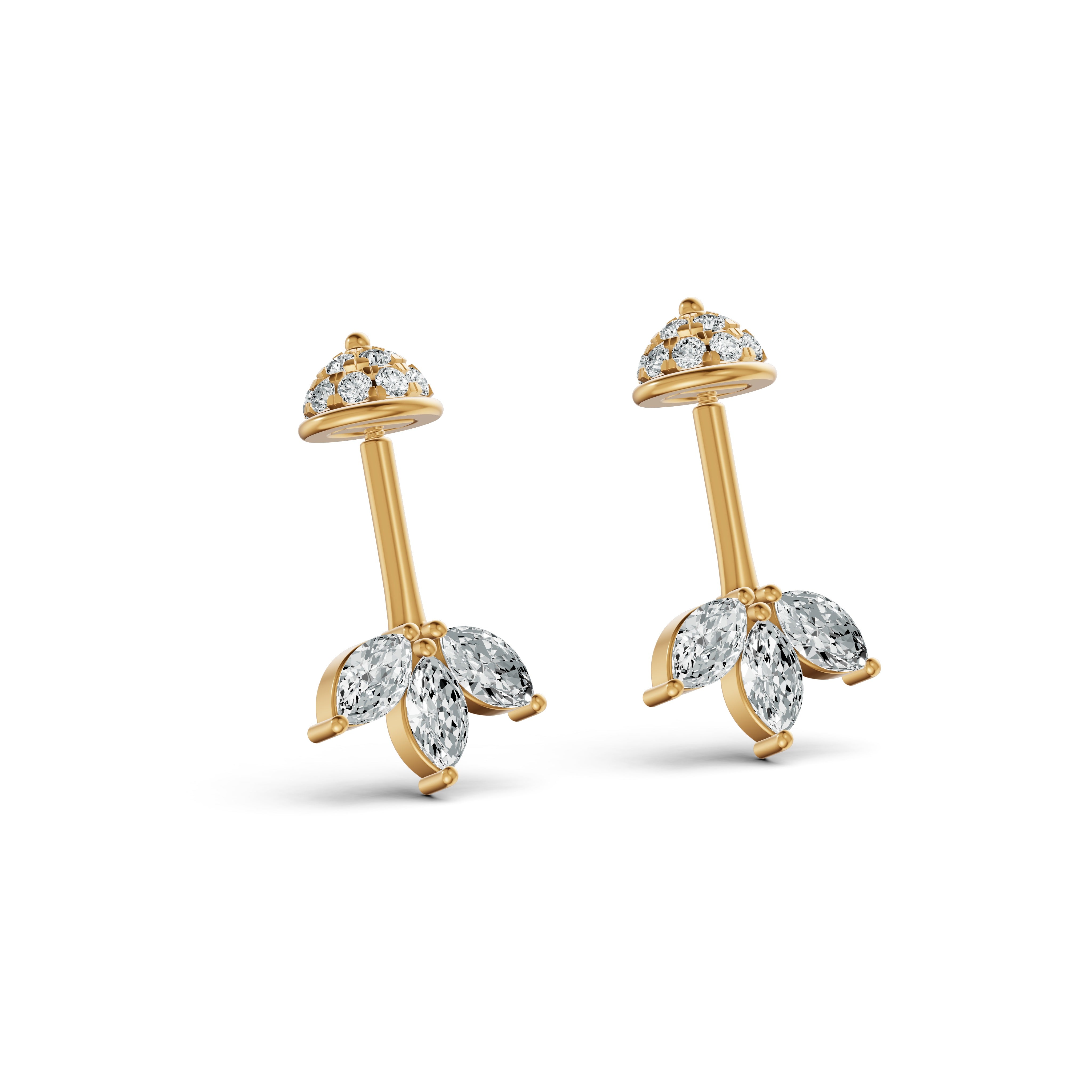 Marquise Petal Diamond Koppu Earrings