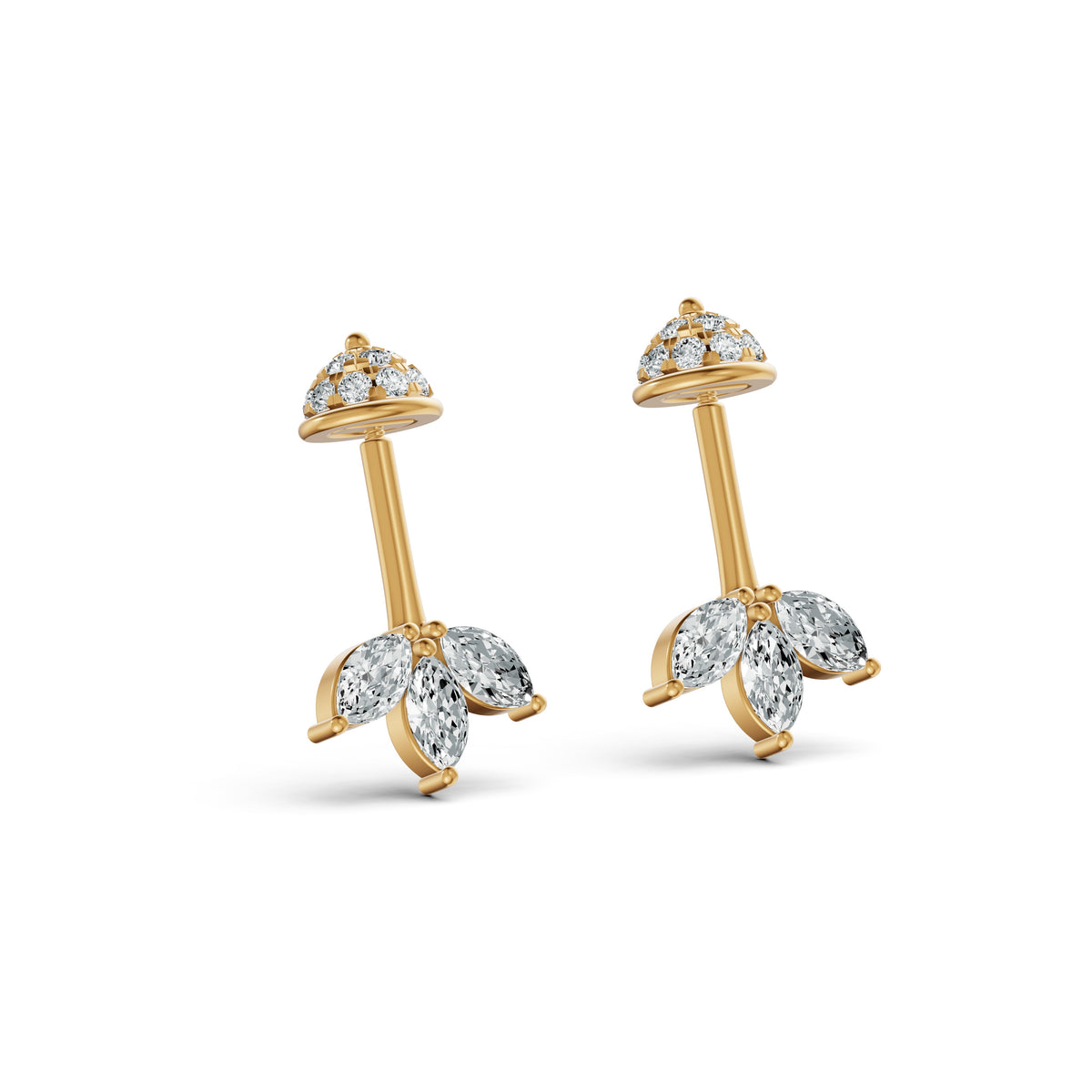 Marquise Petal Diamond Koppu Earrings
