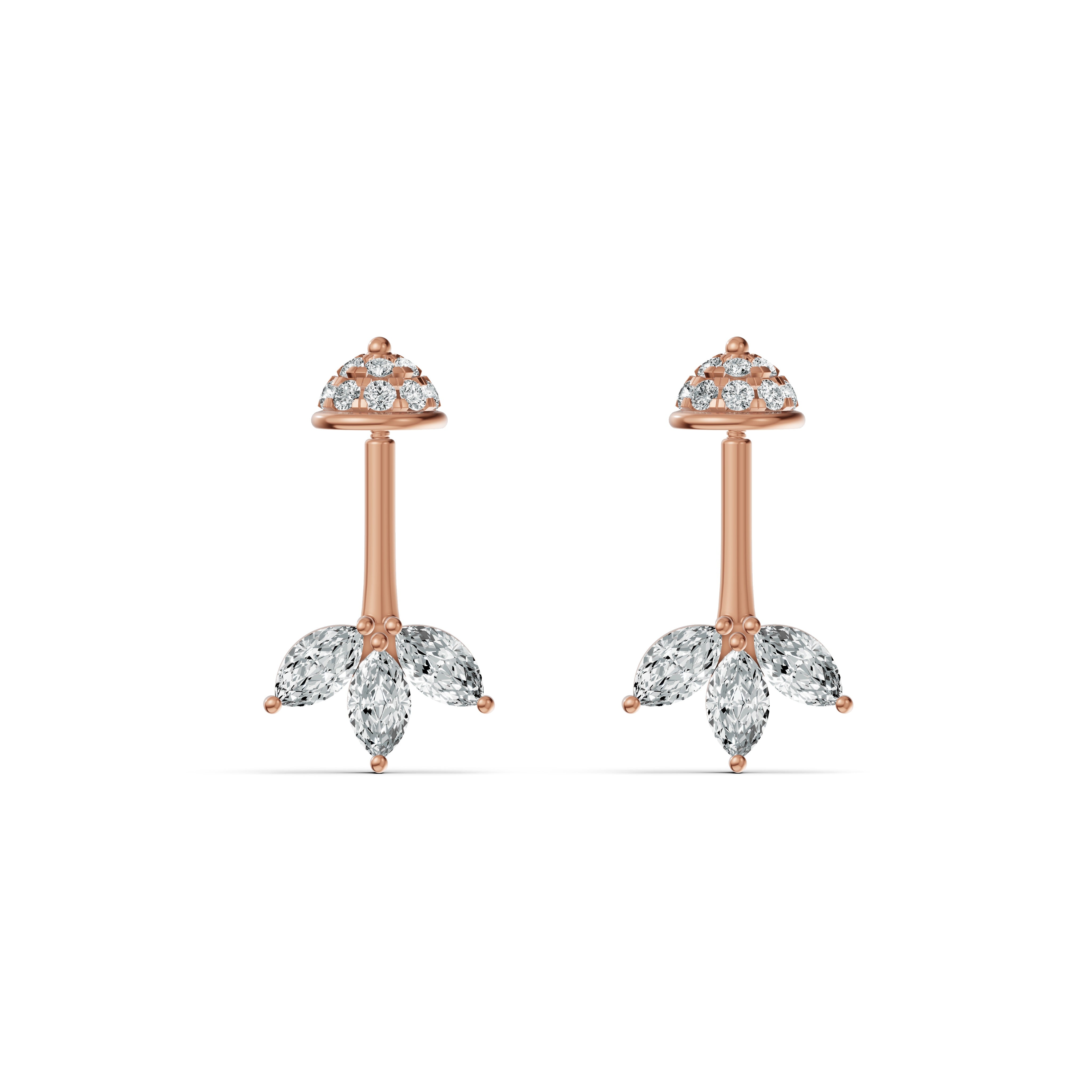 Marquise Petal Diamond Koppu Earrings
