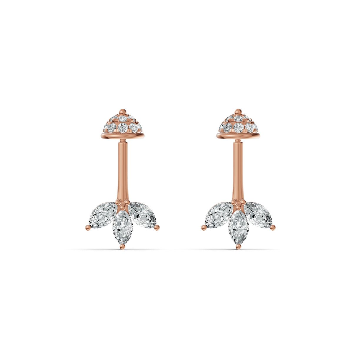 Marquise Petal Diamond Koppu Earrings
