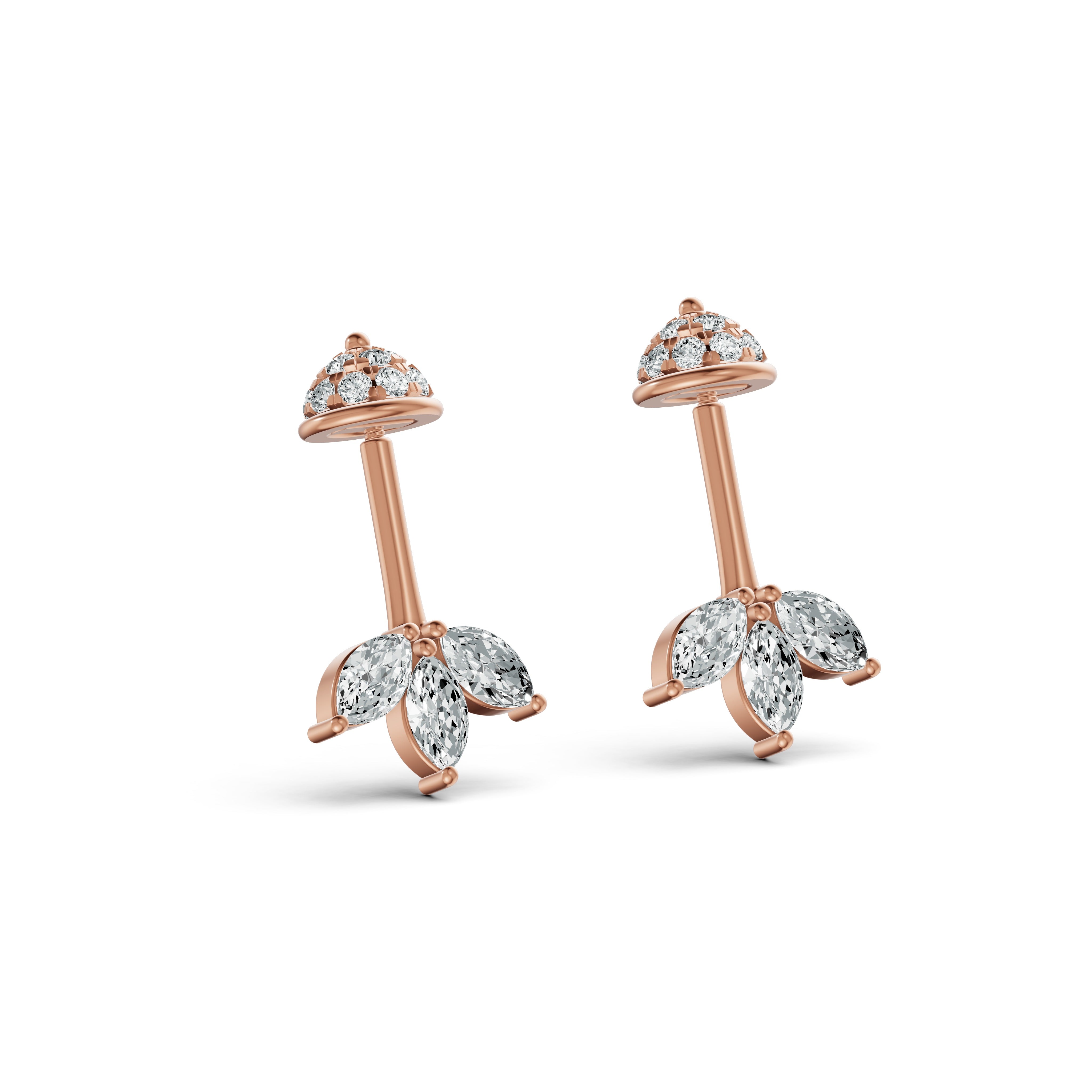 Marquise Petal Diamond Koppu Earrings