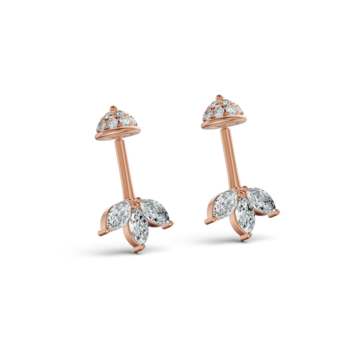 Marquise Petal Diamond Koppu Earrings