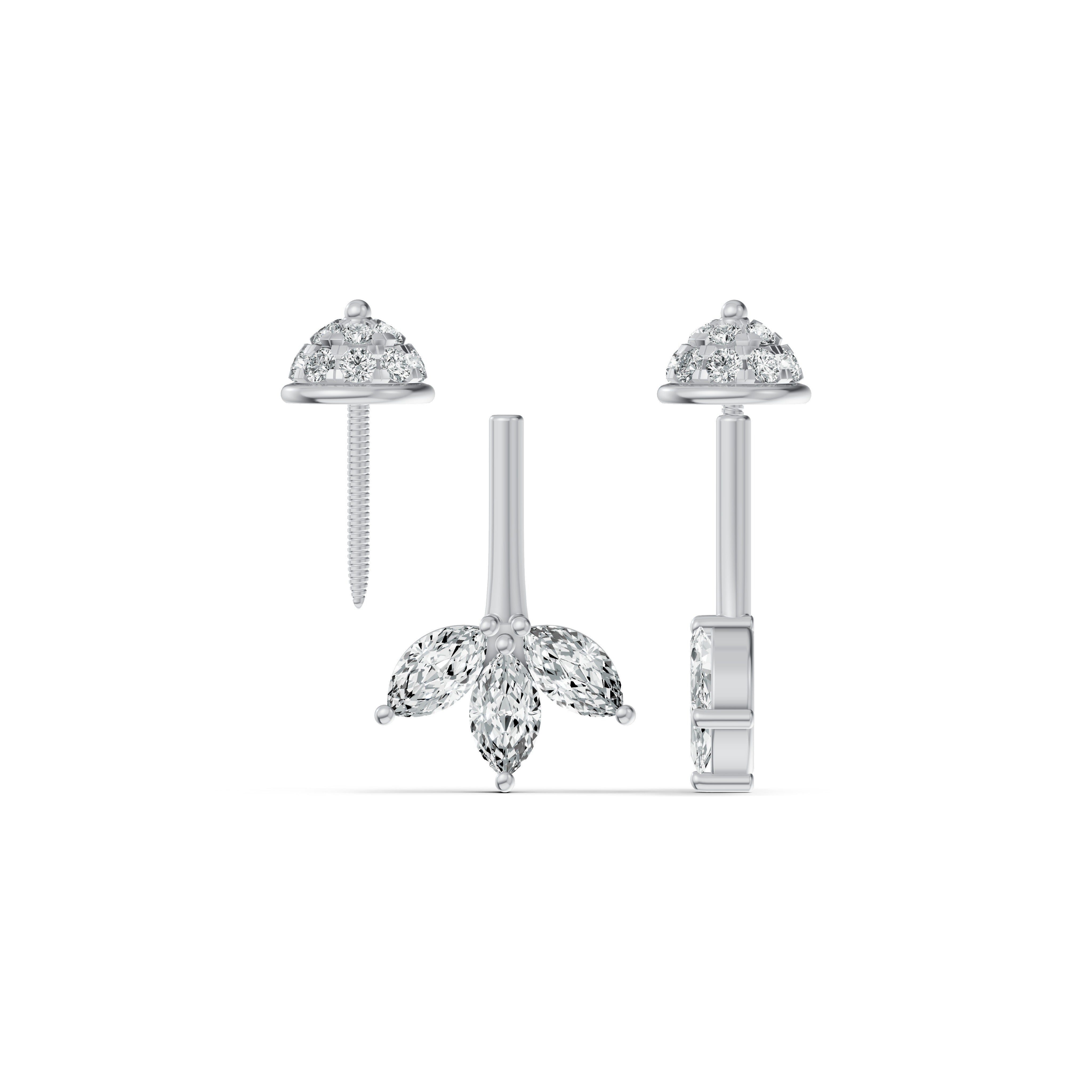 Marquise Petal Diamond Koppu Earrings