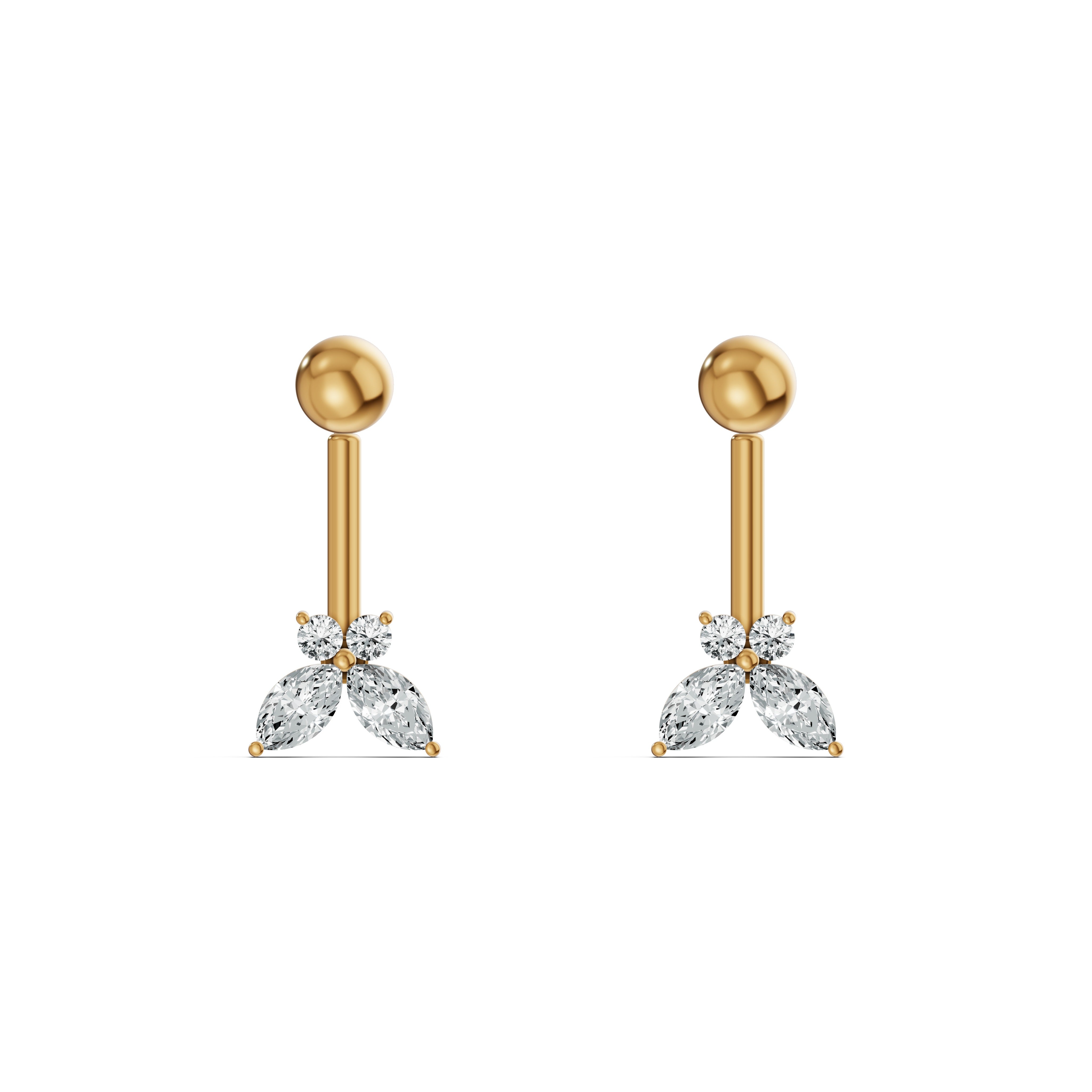 Delicate Butterfly Diamond Koppu Earrings
