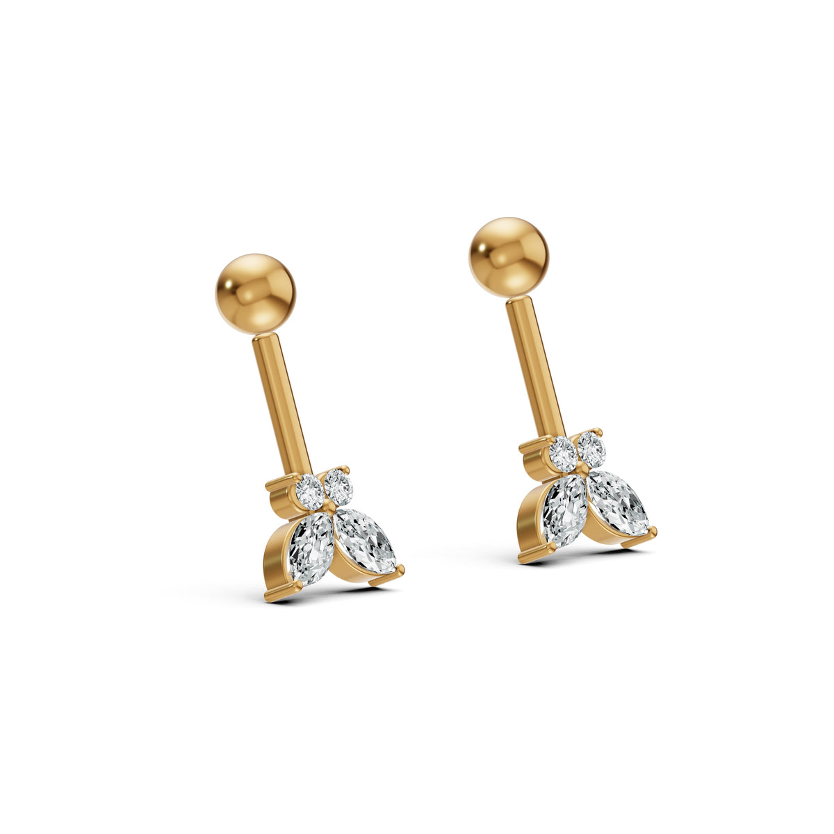 Delicate Butterfly Diamond Koppu Earrings