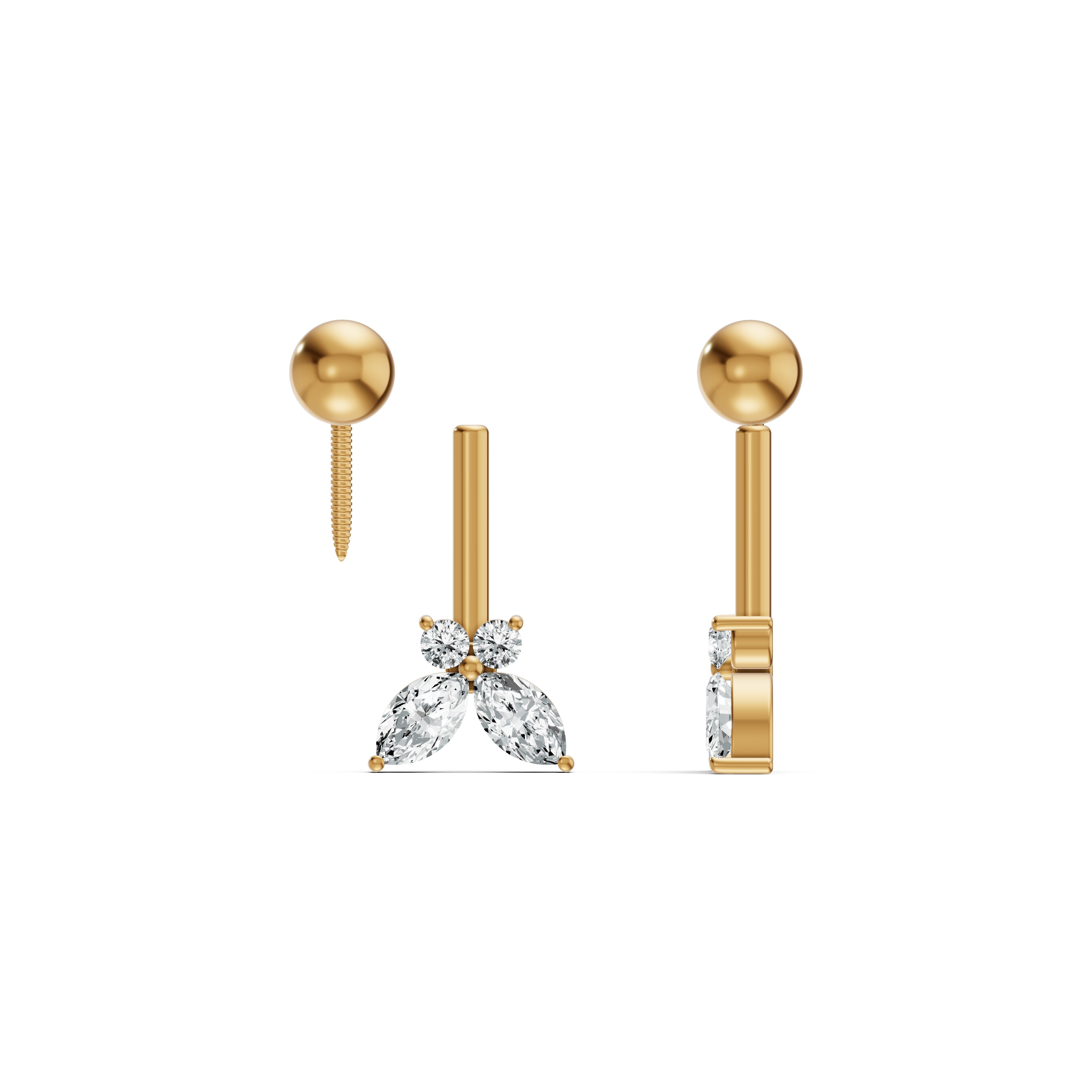 Delicate Butterfly Diamond Koppu Earrings