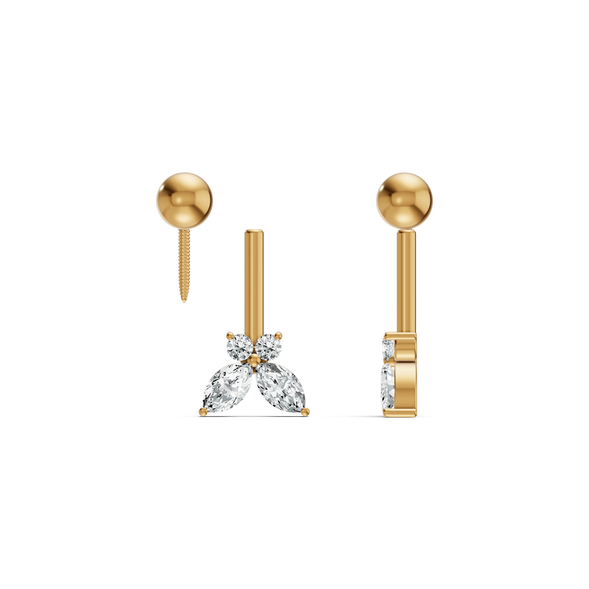 Delicate Butterfly Diamond Koppu Earrings
