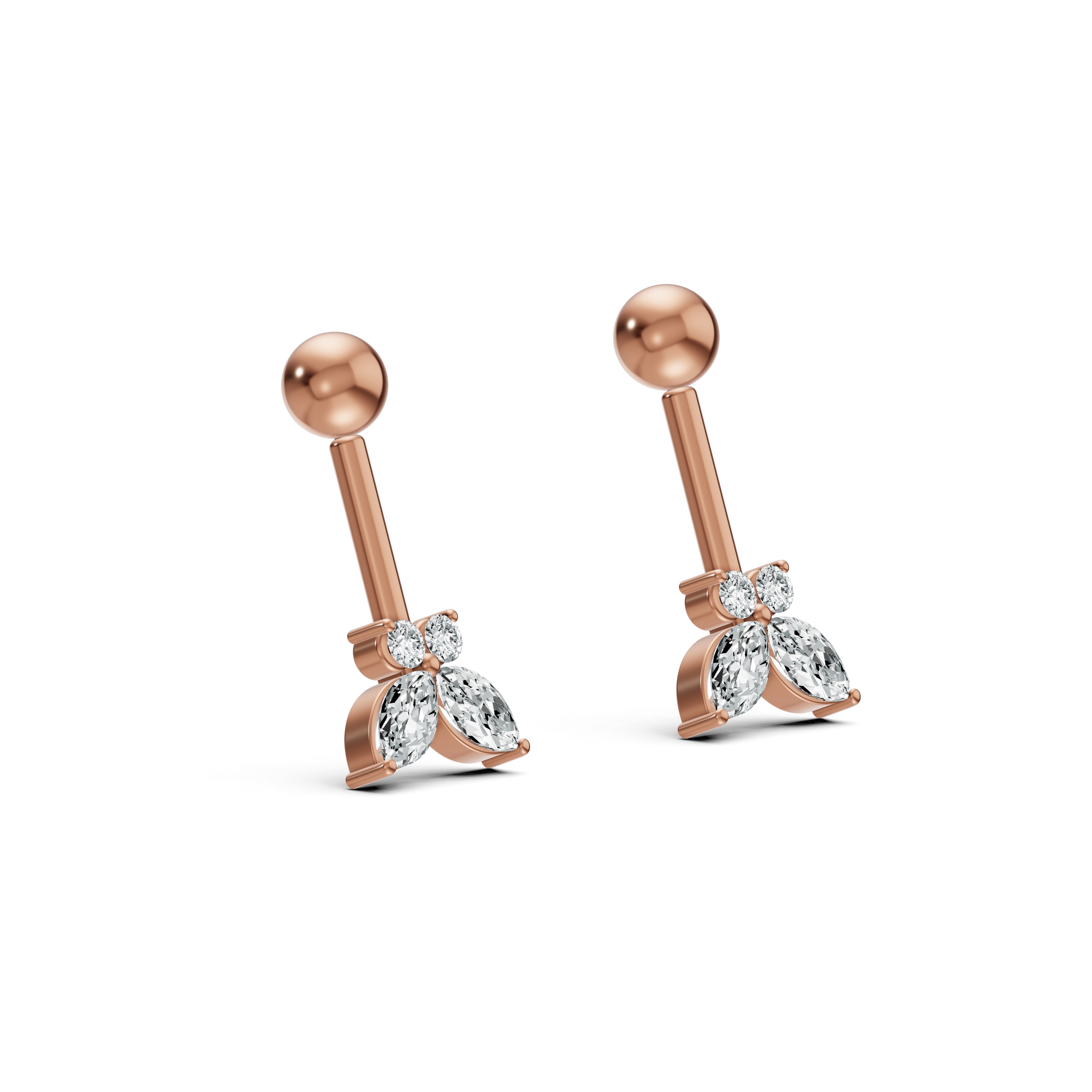 Delicate Butterfly Diamond Koppu Earrings