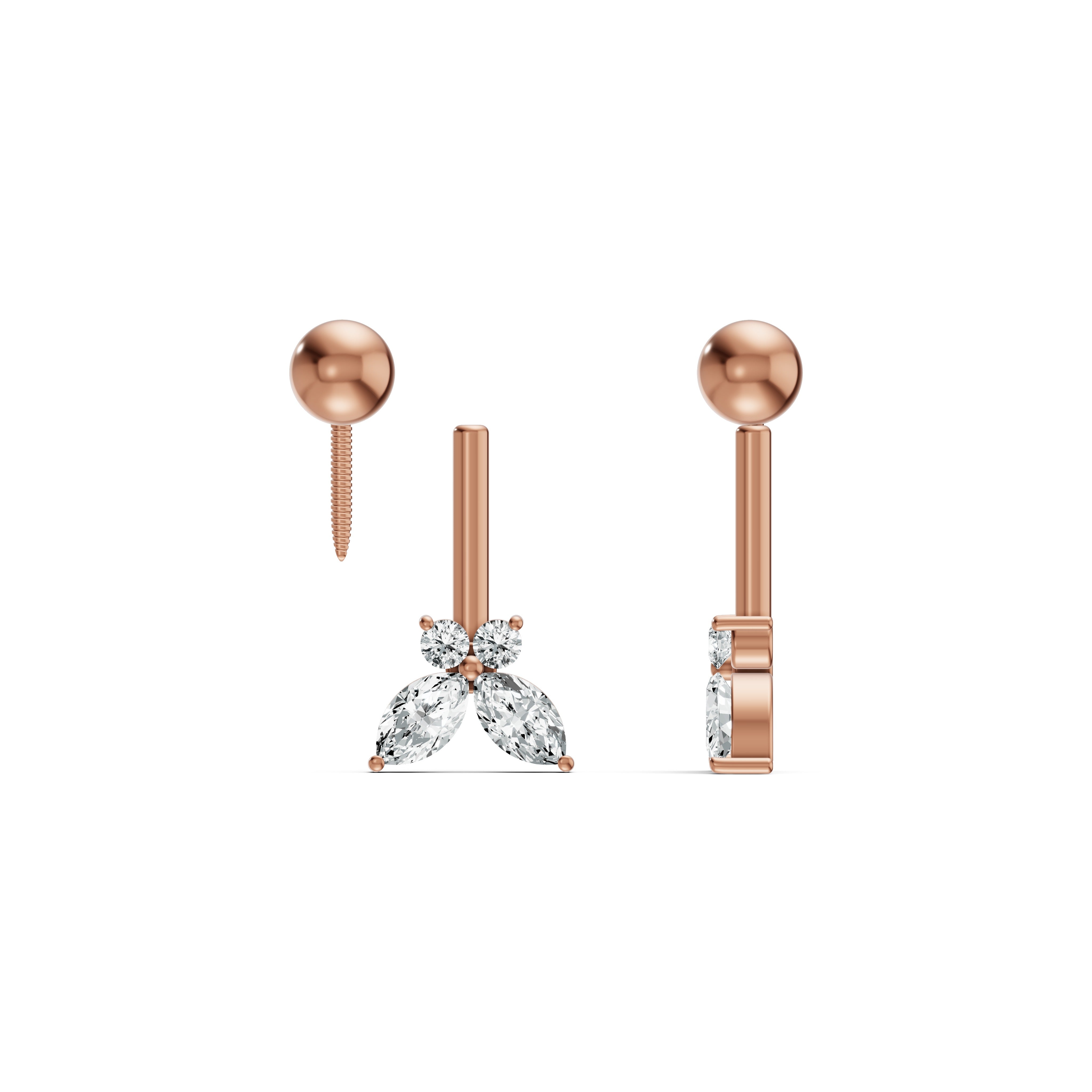 Delicate Butterfly Diamond Koppu Earrings