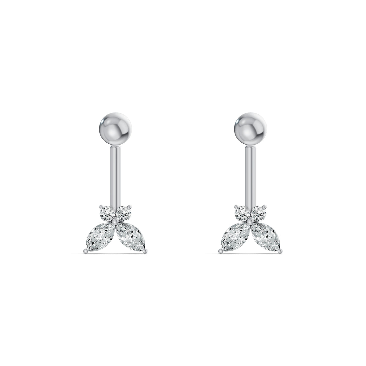 Delicate Butterfly Diamond Koppu Earrings