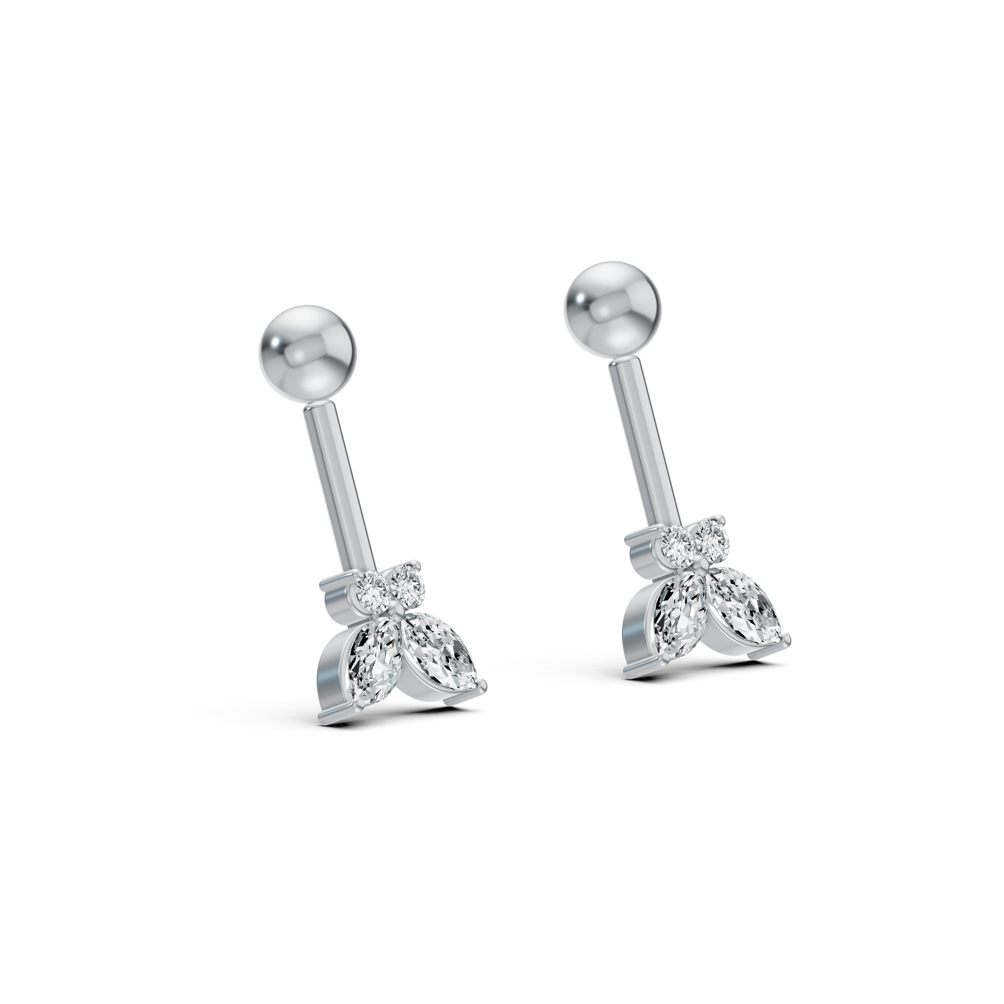 Delicate Butterfly Diamond Koppu Earrings