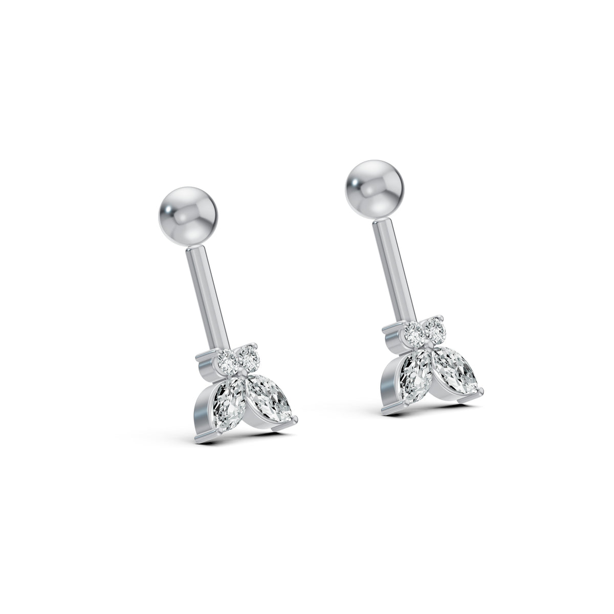 Delicate Butterfly Diamond Koppu Earrings
