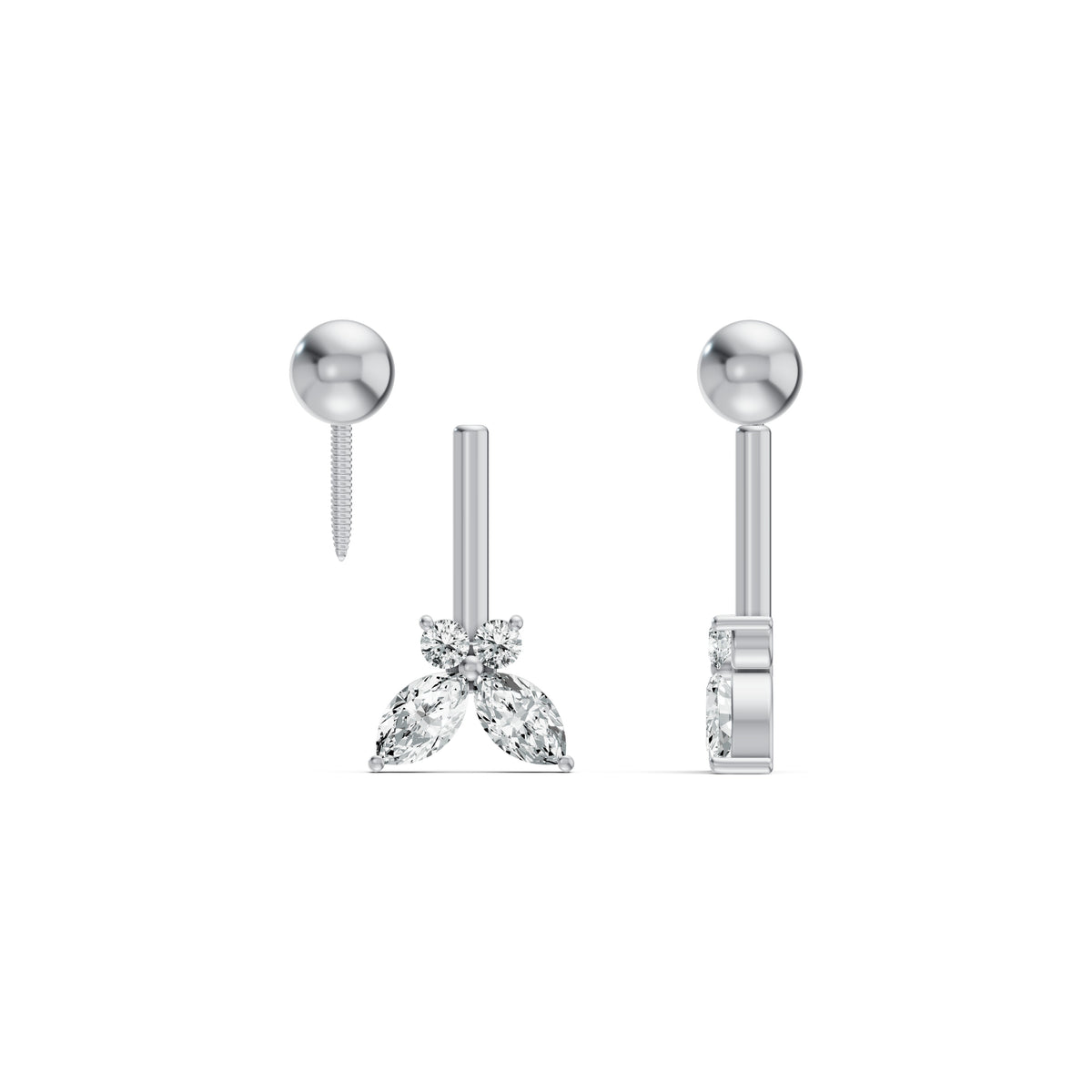 Delicate Butterfly Diamond Koppu Earrings