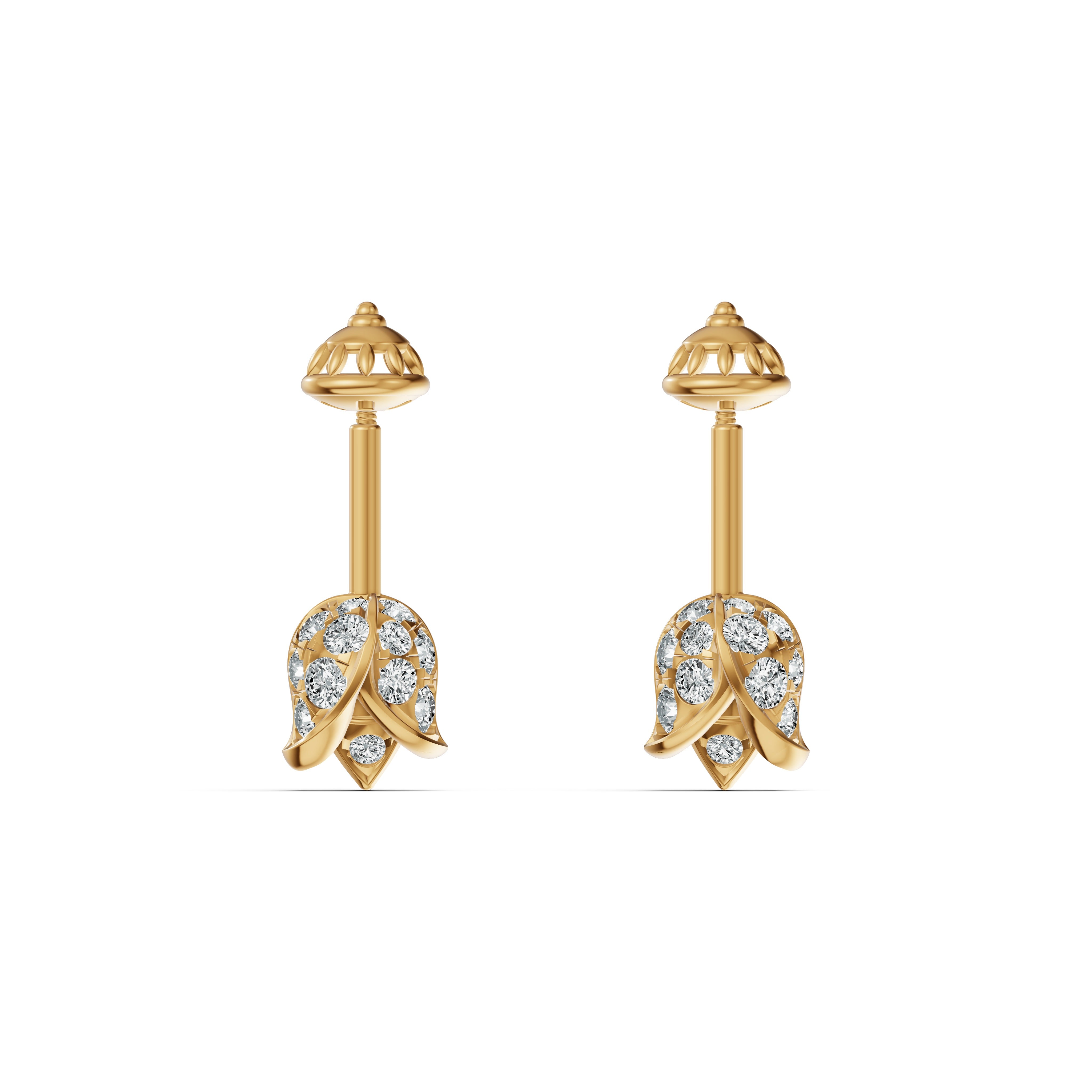 Lotus Bud Diamond Koppu Earrings