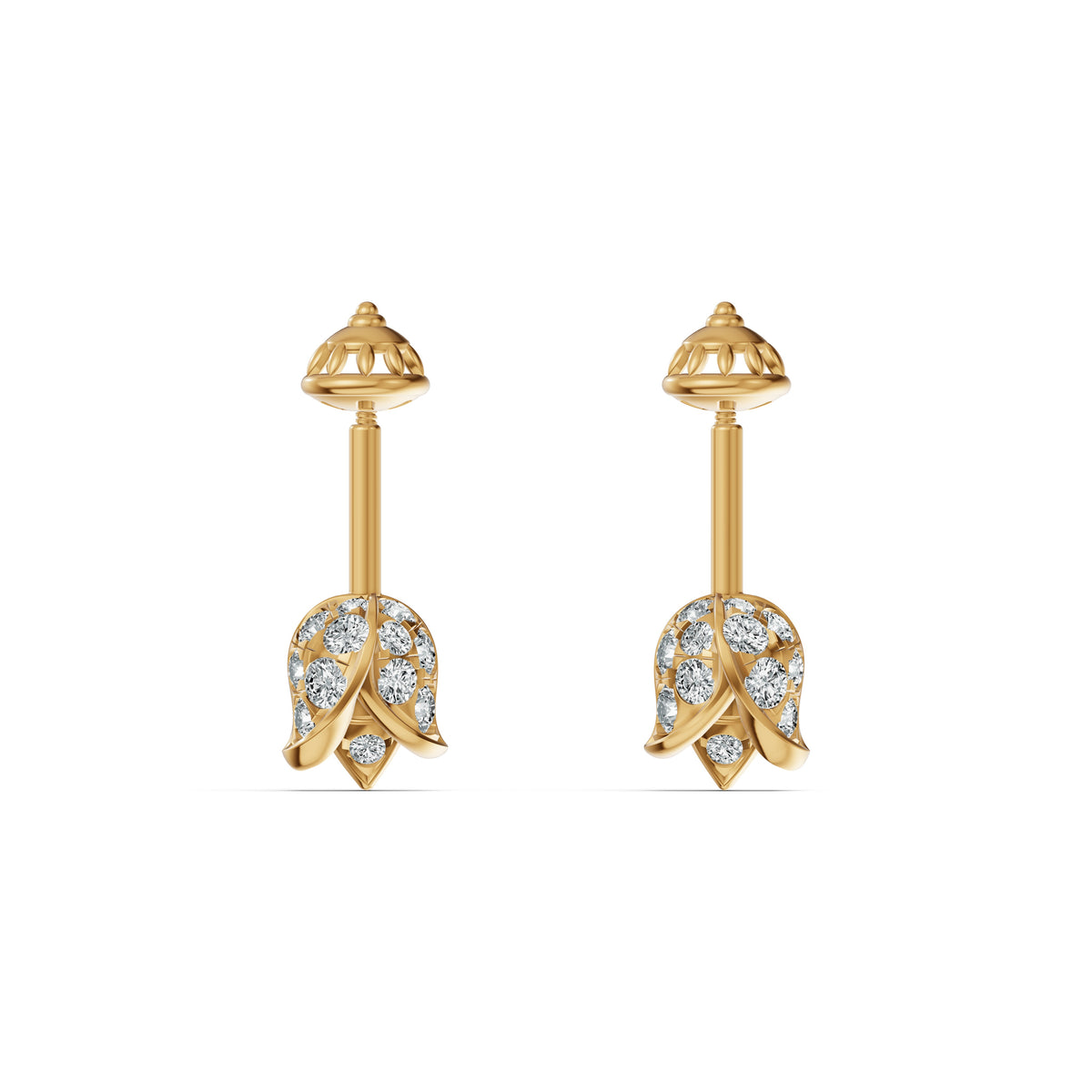 Lotus Bud Diamond Koppu Earrings