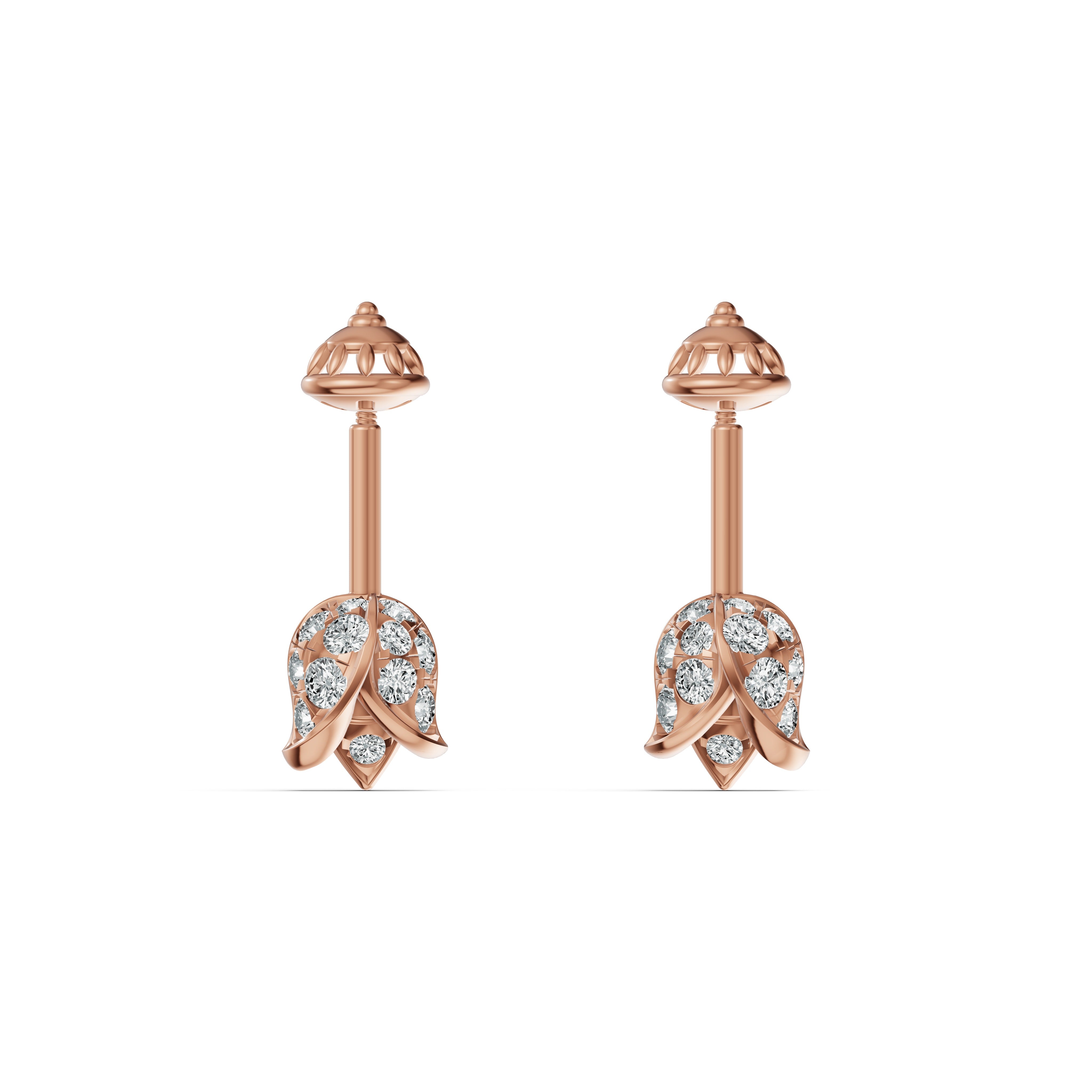 Lotus Bud Diamond Koppu Earrings