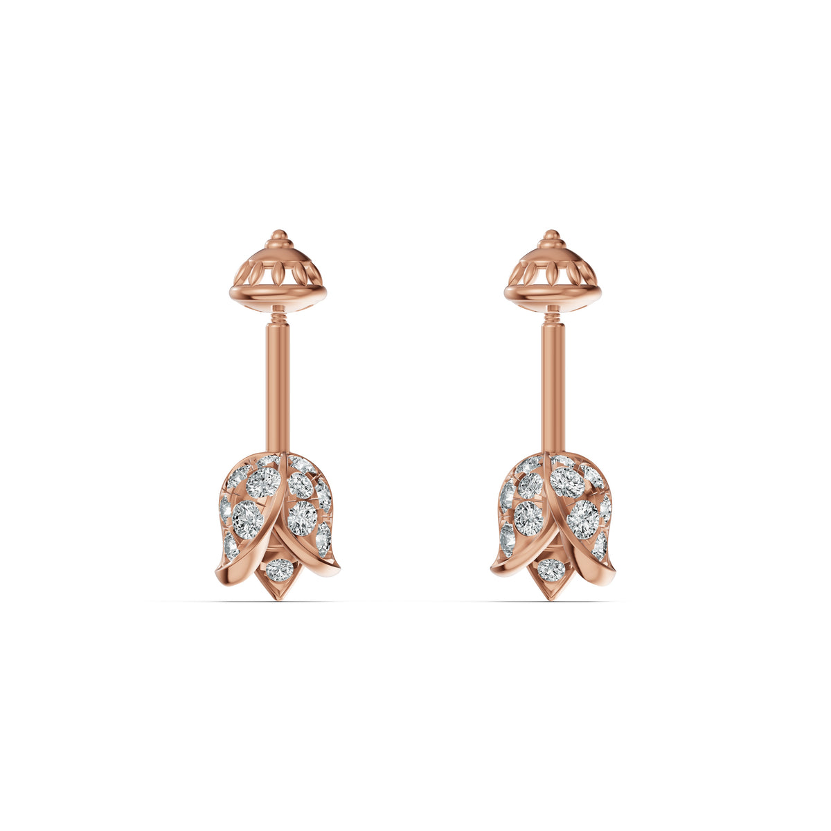 Lotus Bud Diamond Koppu Earrings