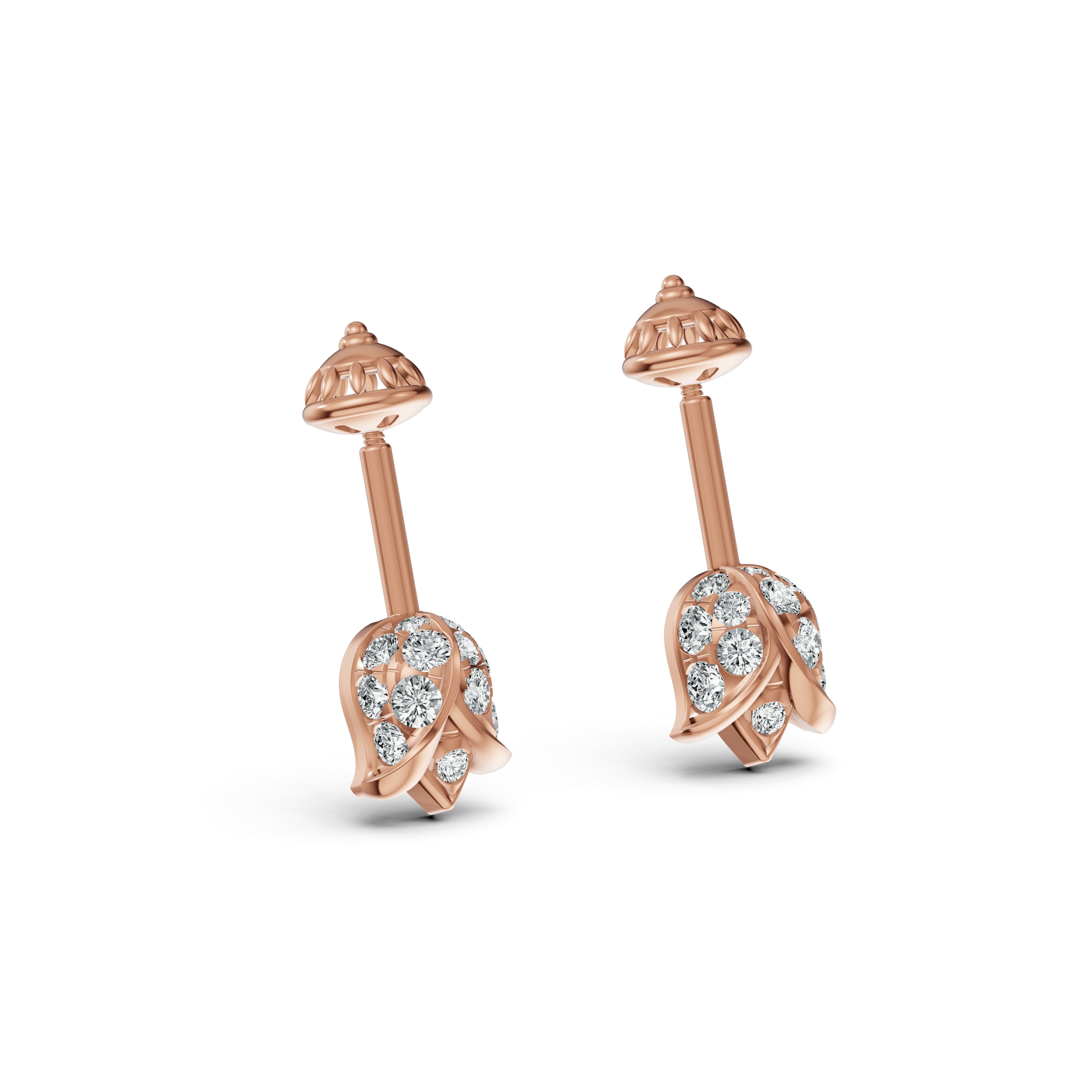 Lotus Bud Diamond Koppu Earrings