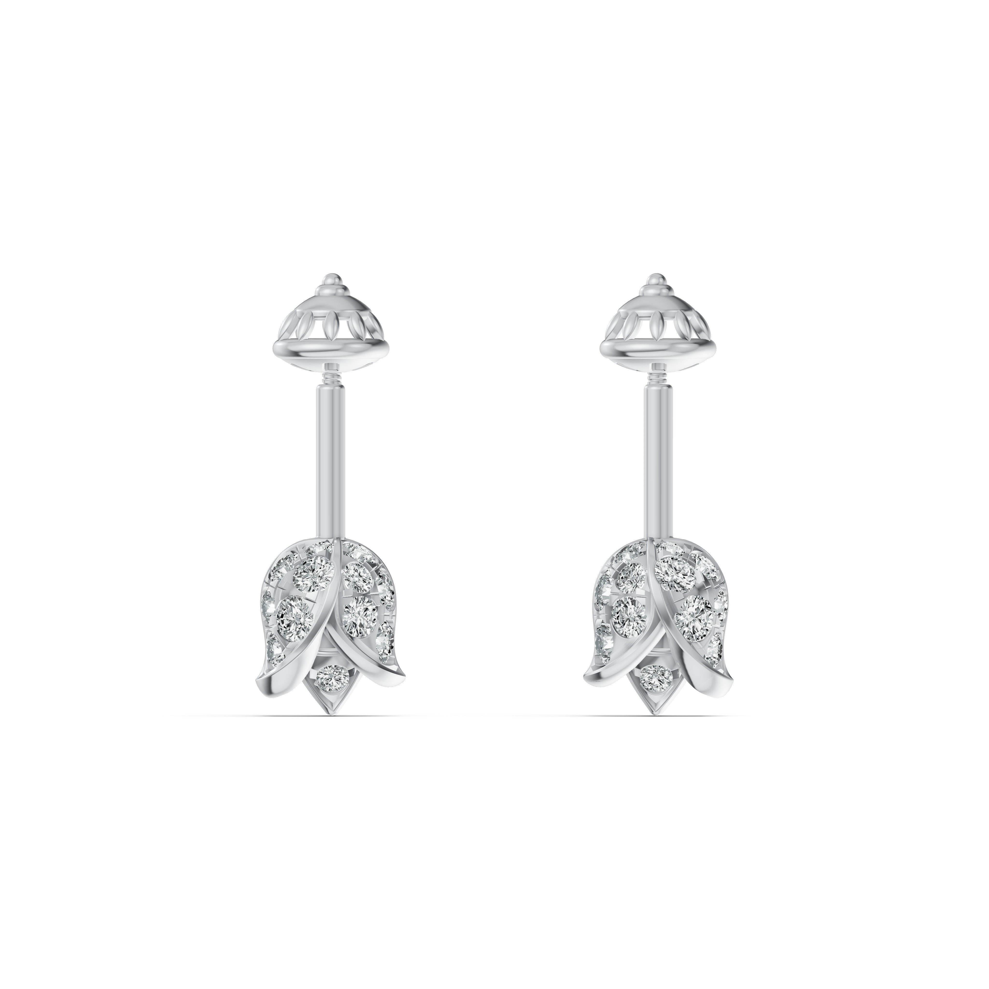 Lotus Bud Diamond Koppu Earrings
