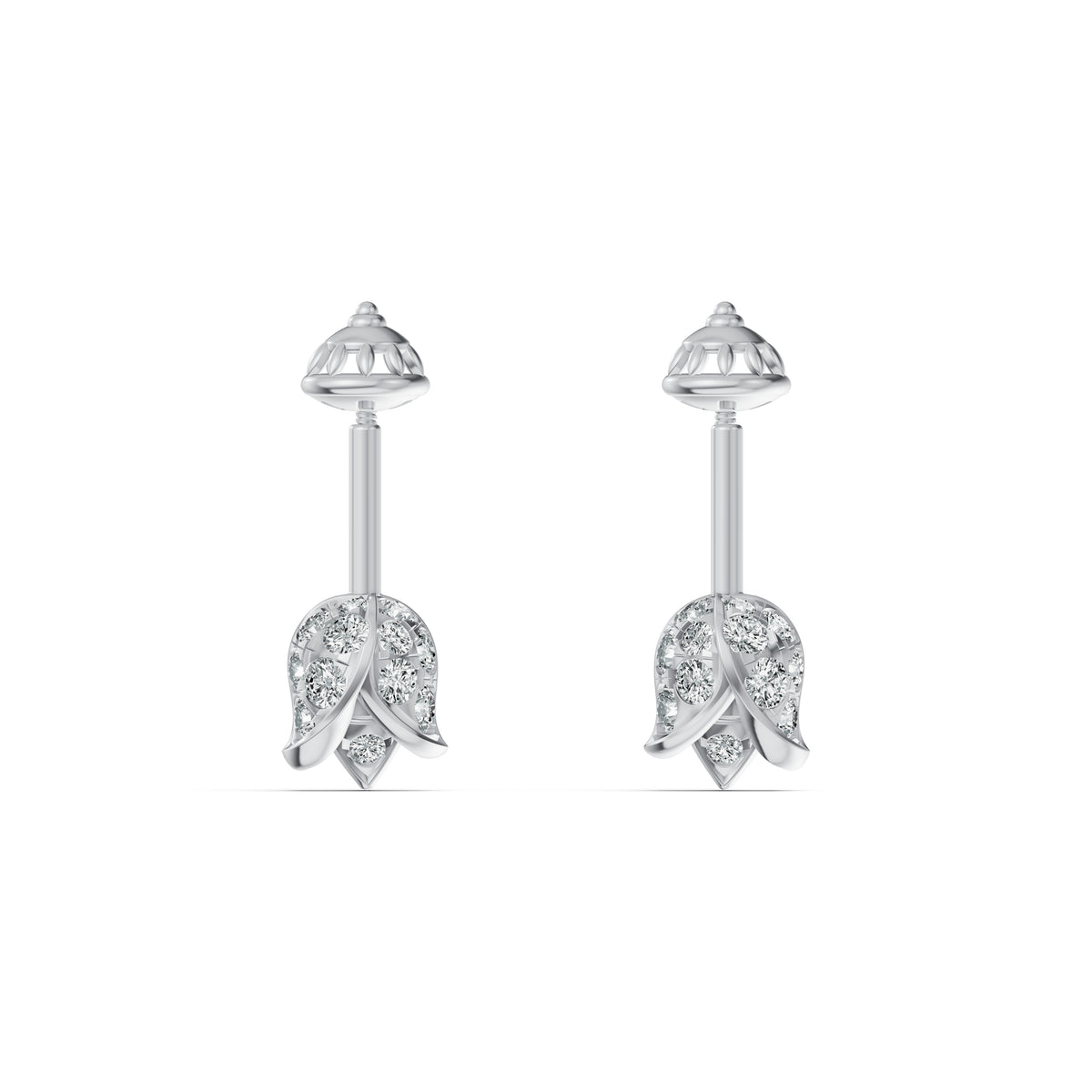 Lotus Bud Diamond Koppu Earrings