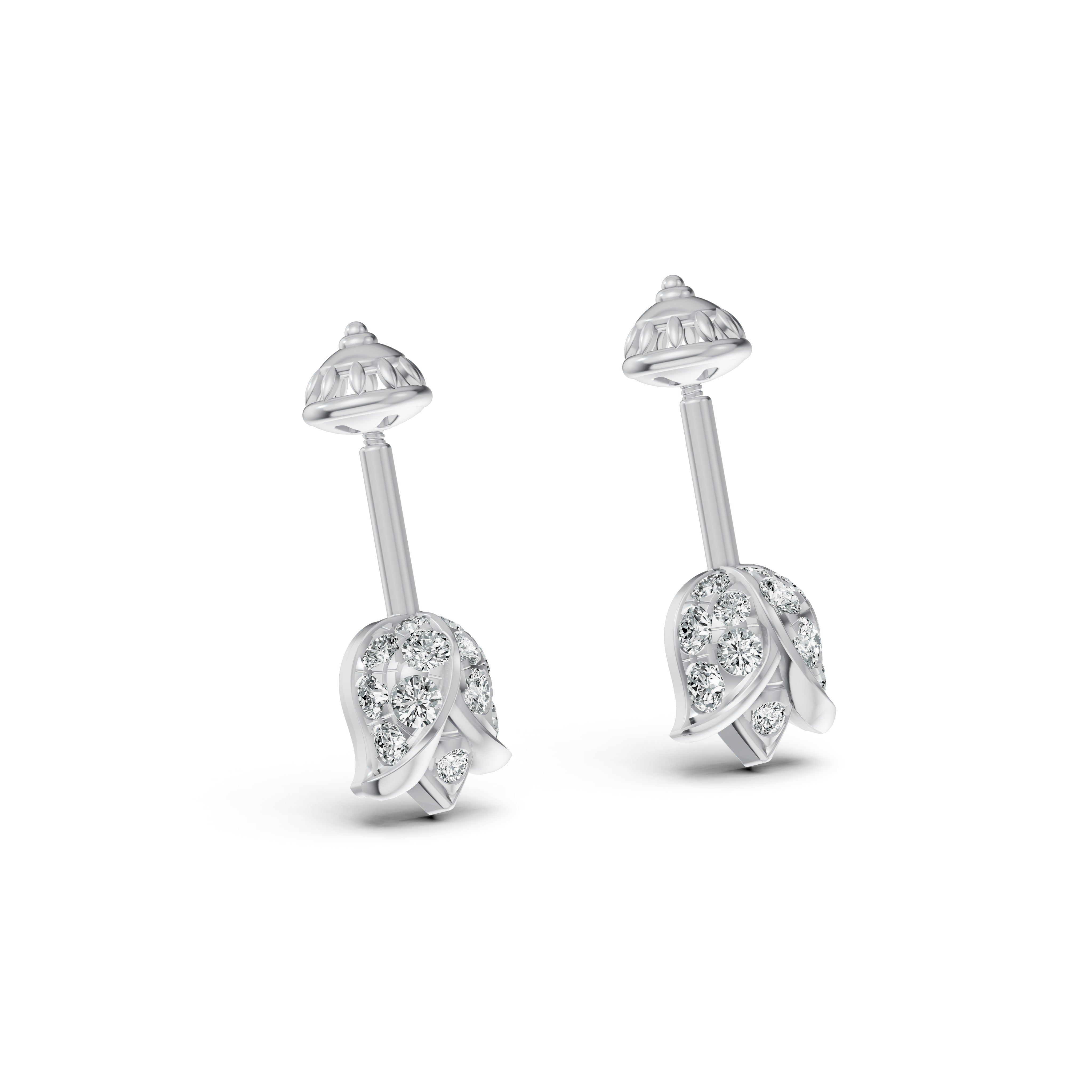 Lotus Bud Diamond Koppu Earrings