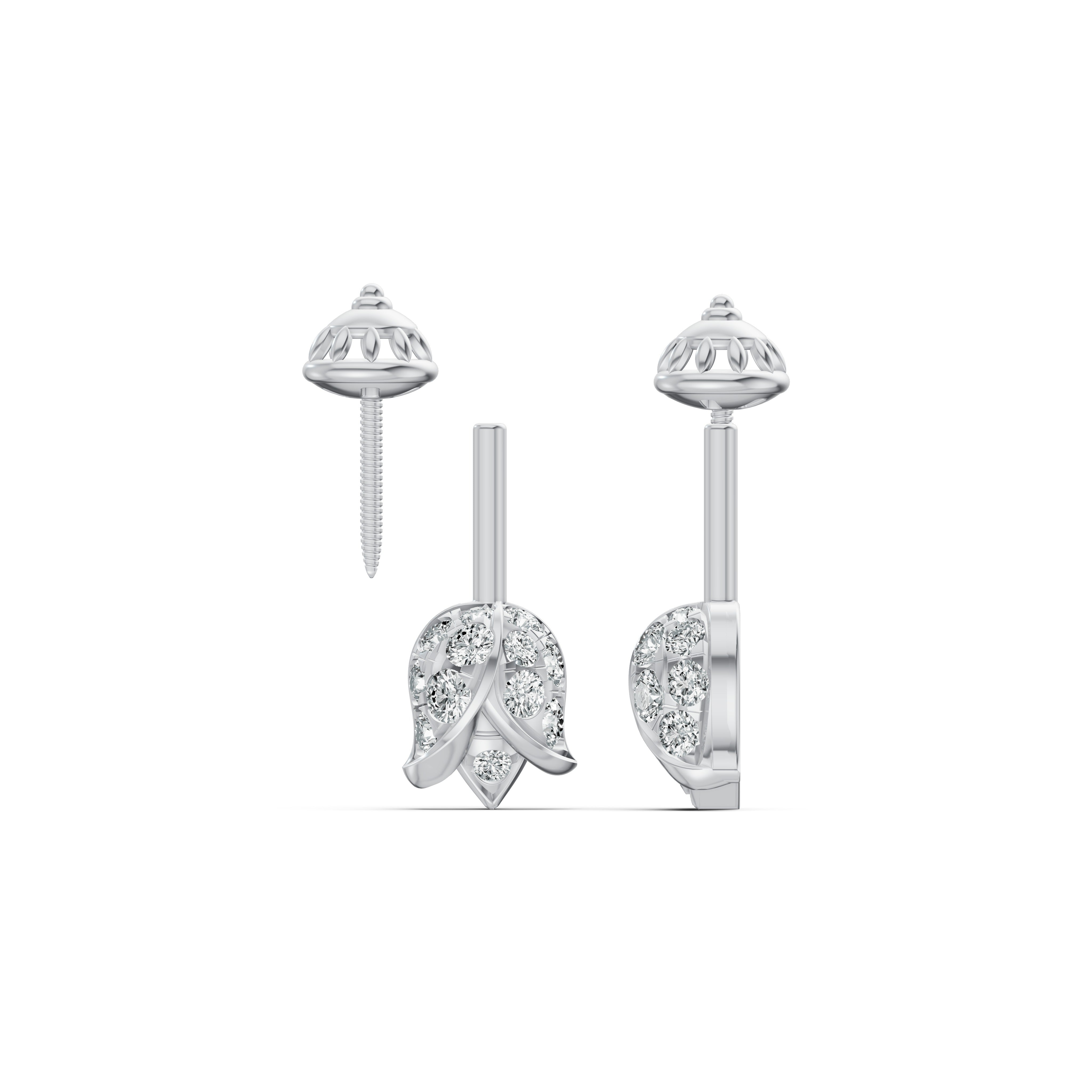 Lotus Bud Diamond Koppu Earrings