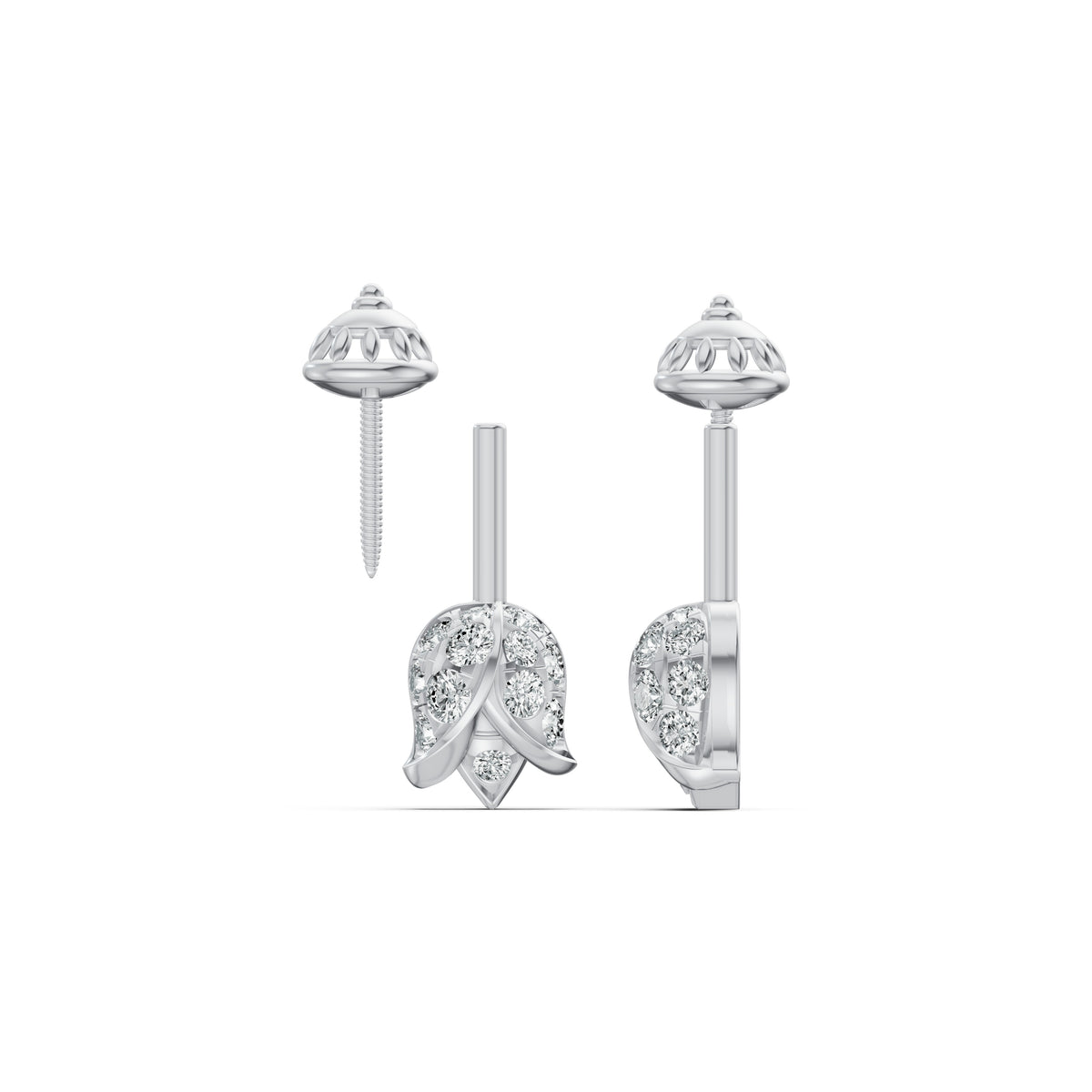 Lotus Bud Diamond Koppu Earrings