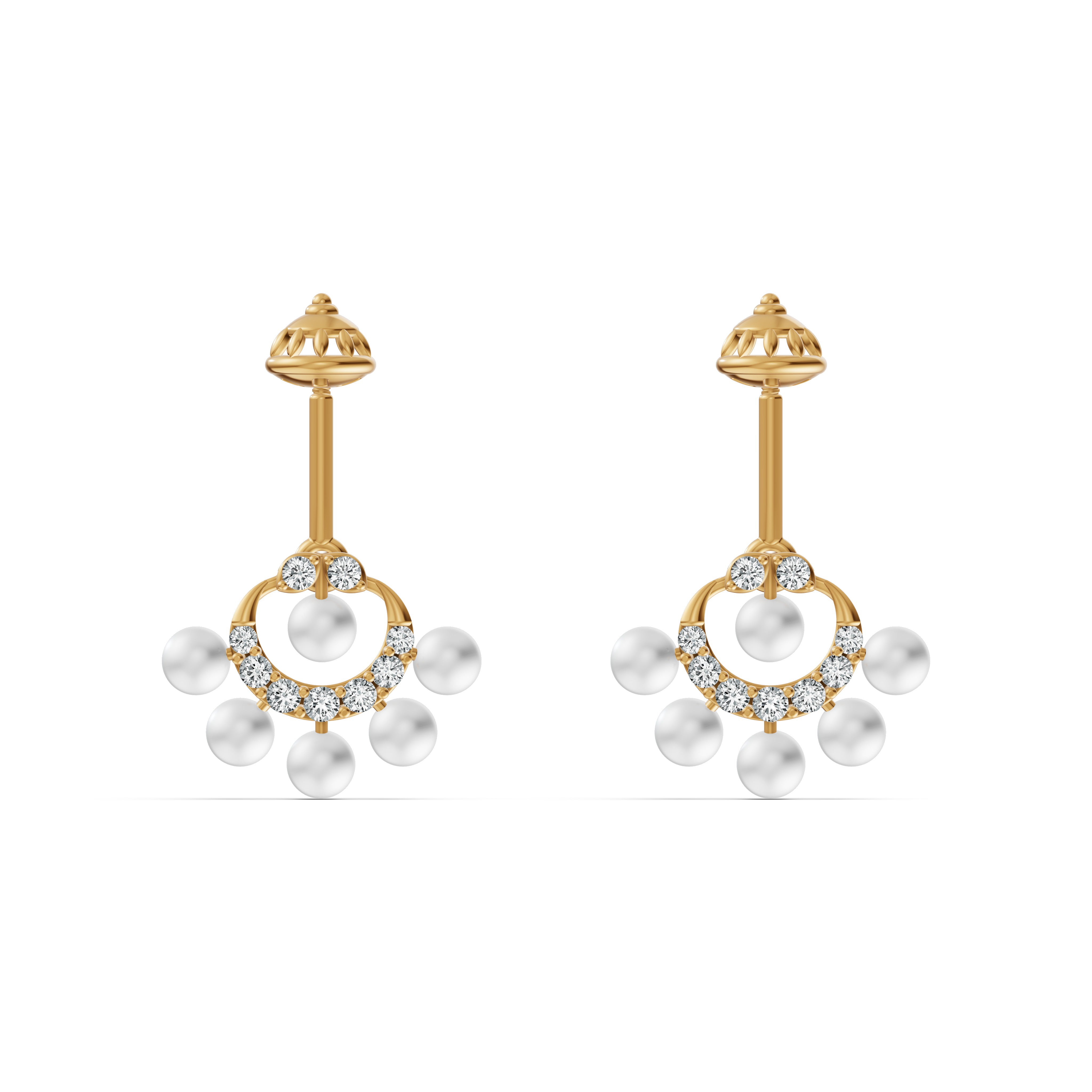 Heritage Pearl Diamond Koppu Earrings