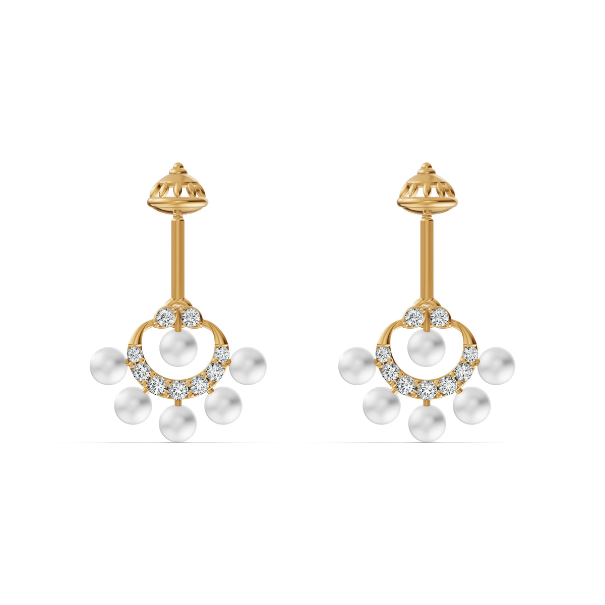 Heritage Pearl Diamond Koppu Earrings