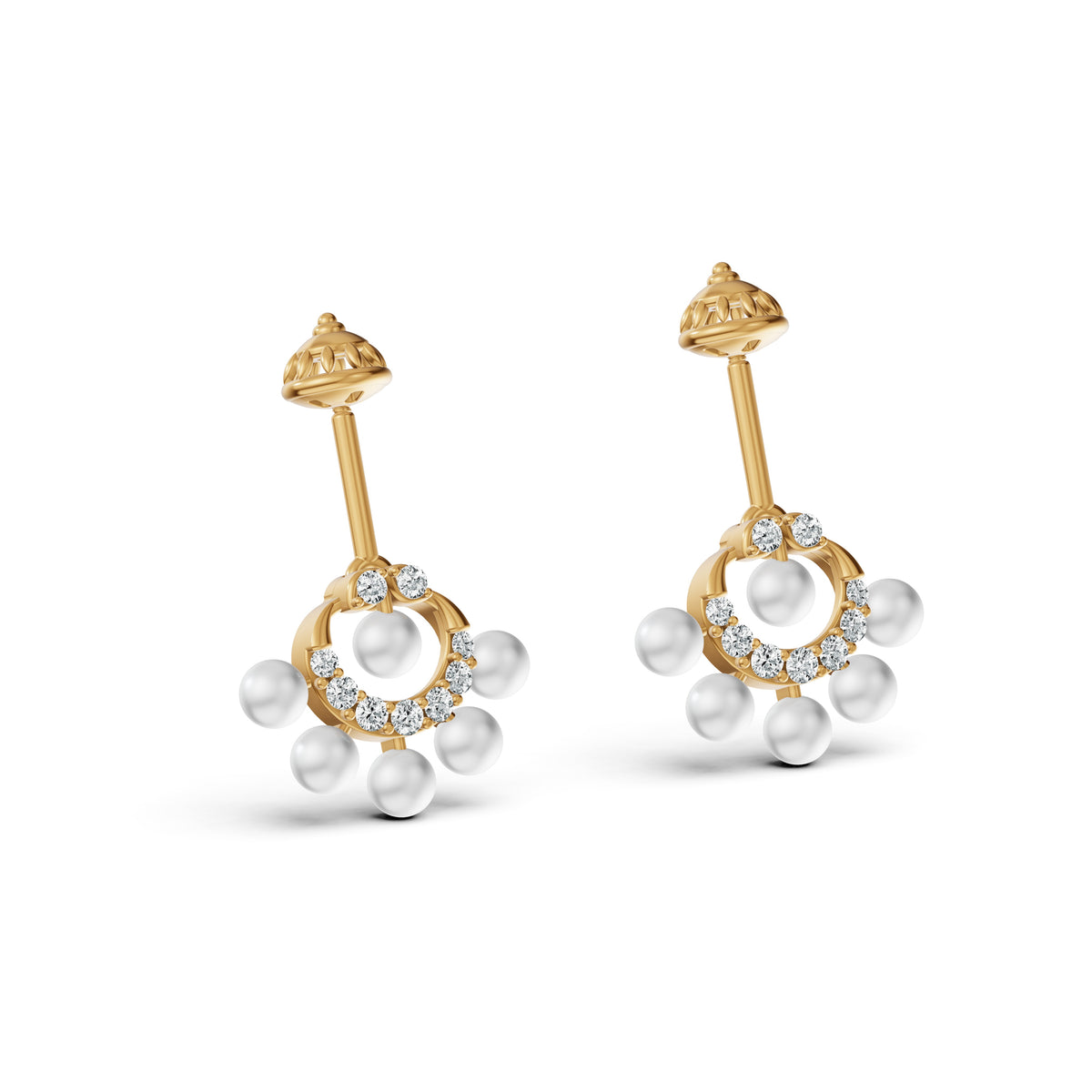Heritage Pearl Diamond Koppu Earrings