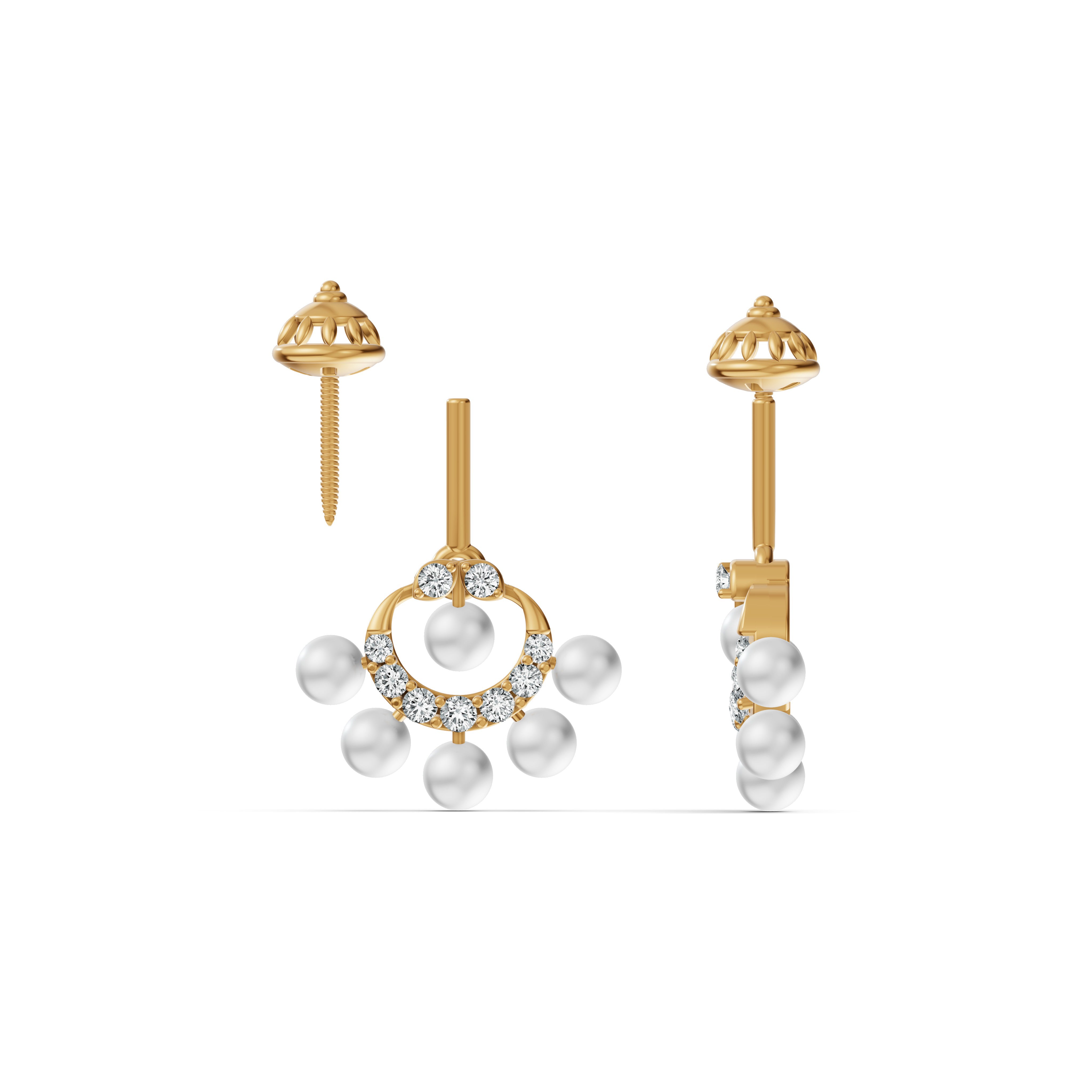 Heritage Pearl Diamond Koppu Earrings