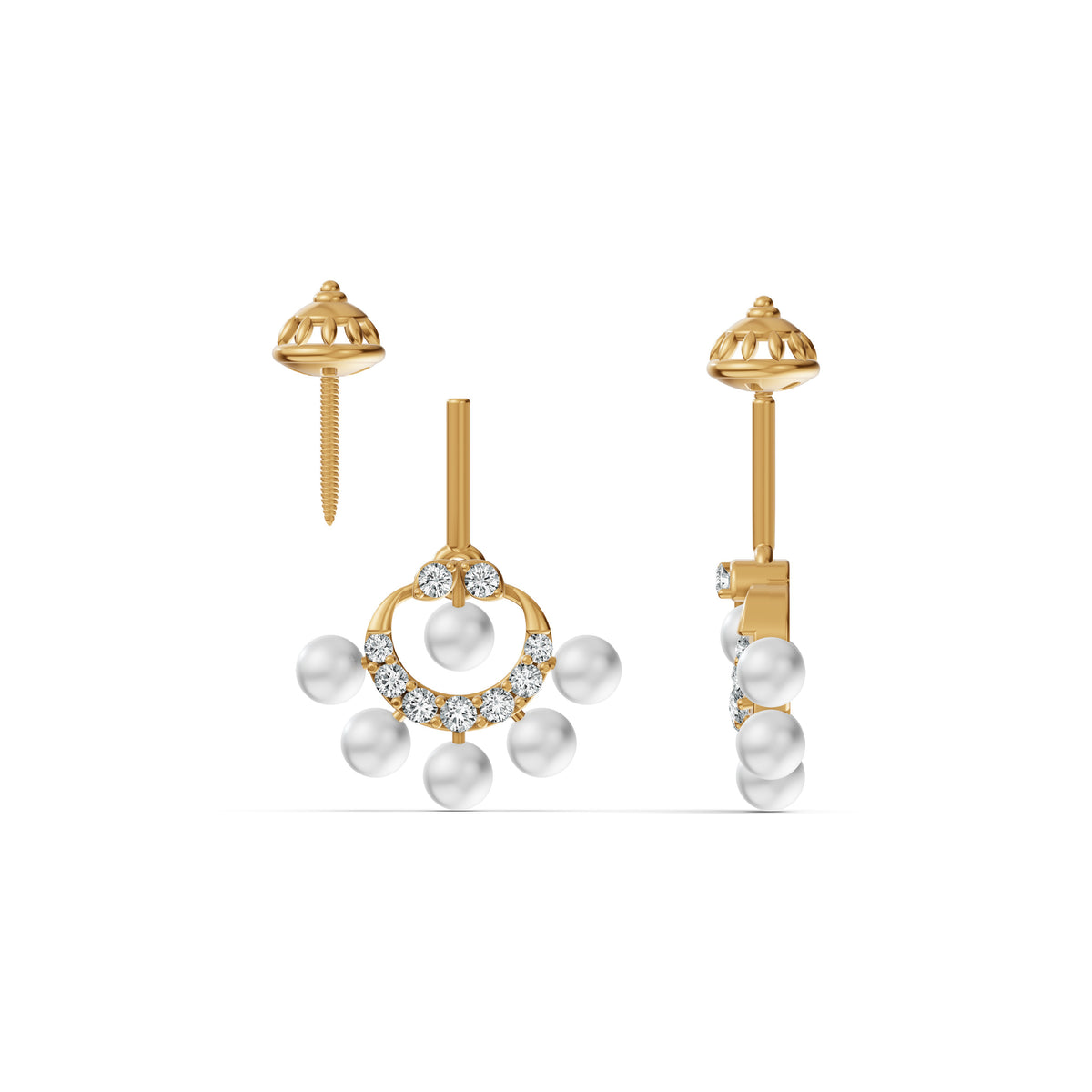 Heritage Pearl Diamond Koppu Earrings