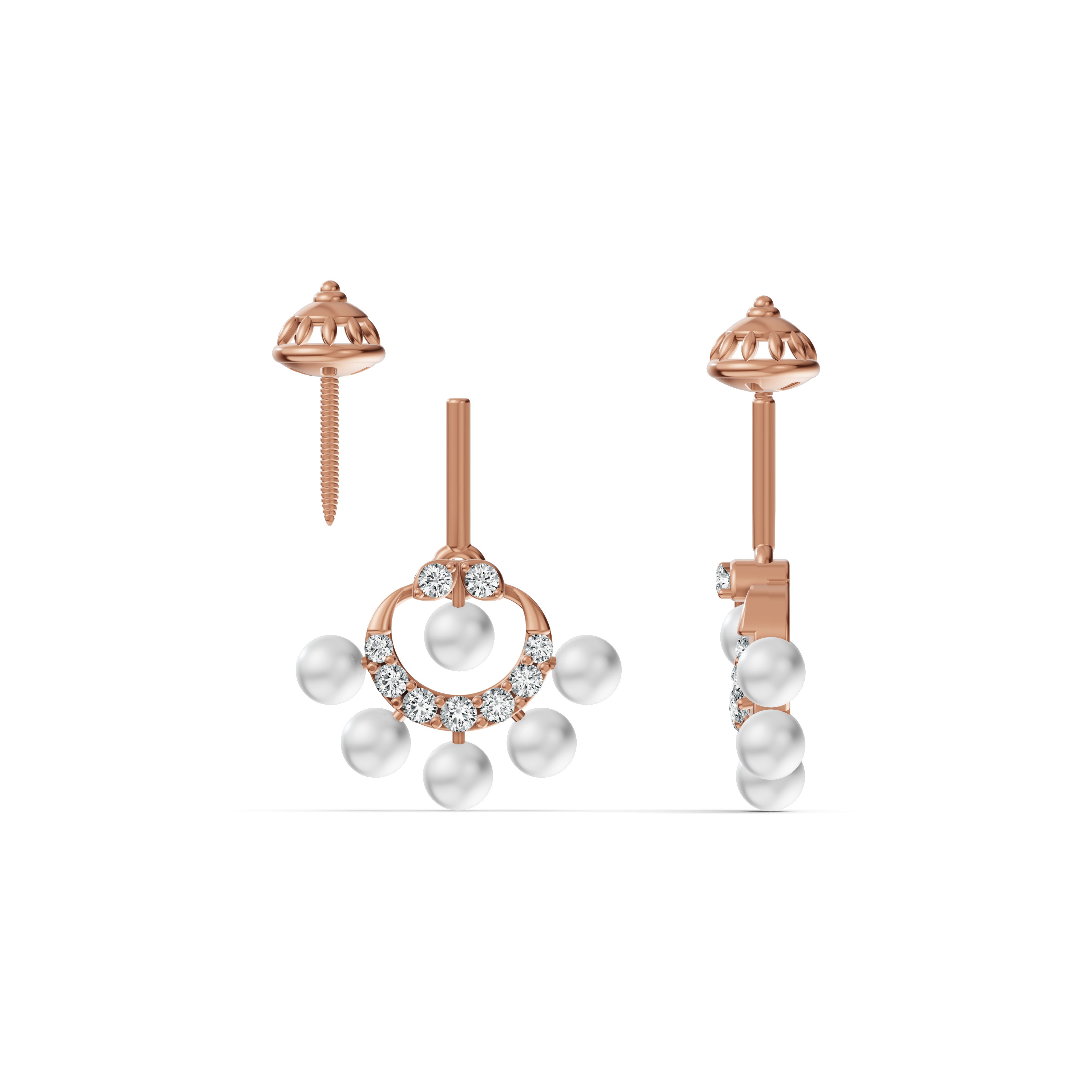 Heritage Pearl Diamond Koppu Earrings