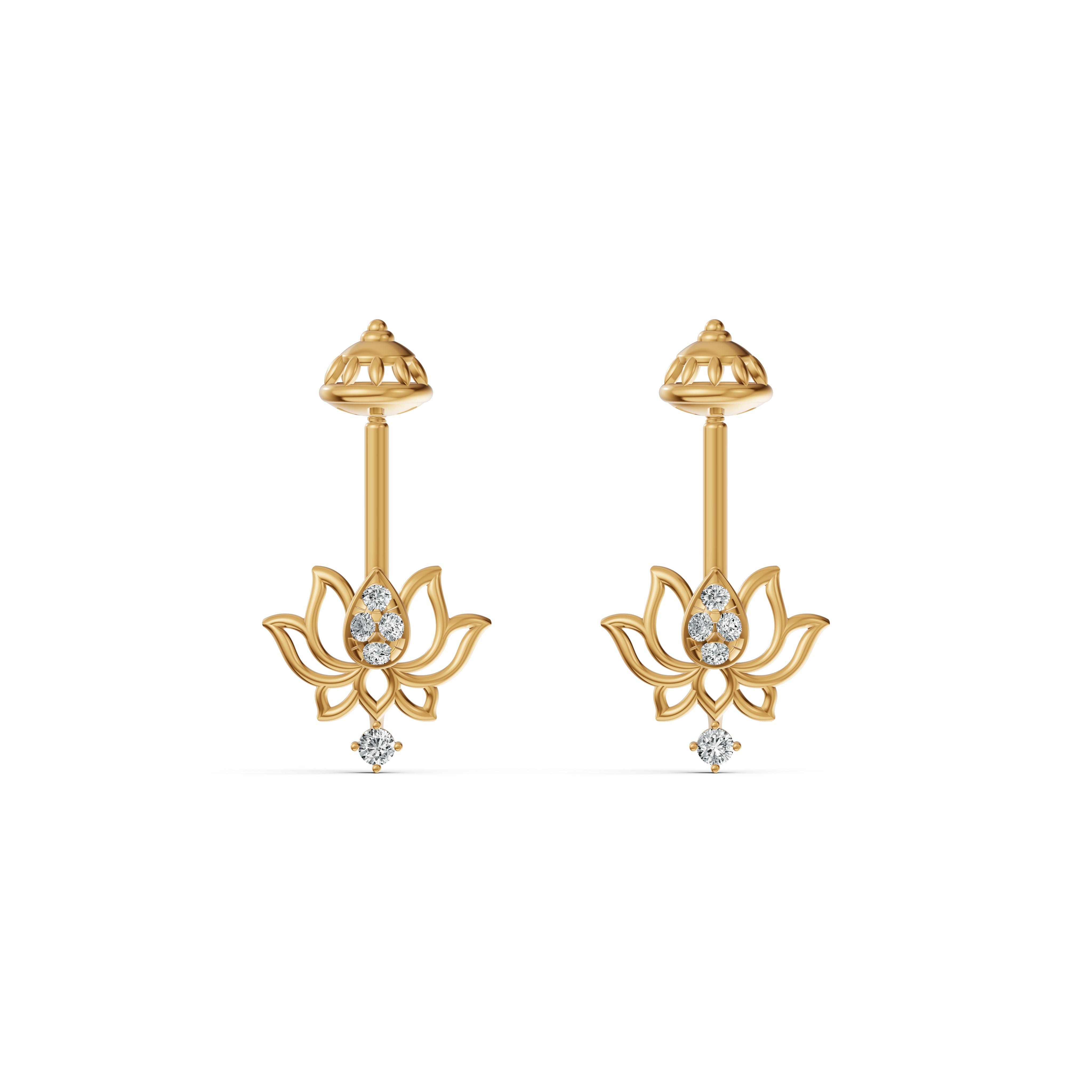 Blooming Lotus Diamond Koppu Earrings